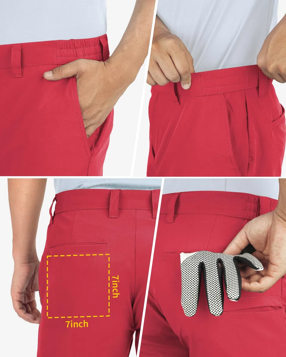 33,000ft Hommes Shorts de Golf Short d'extérieur Léger, Extensible, à Séchage Rapide, avec Protection Solaire UPF 50 Shorts de Randonnée Short de Cyclisme Short de Golf