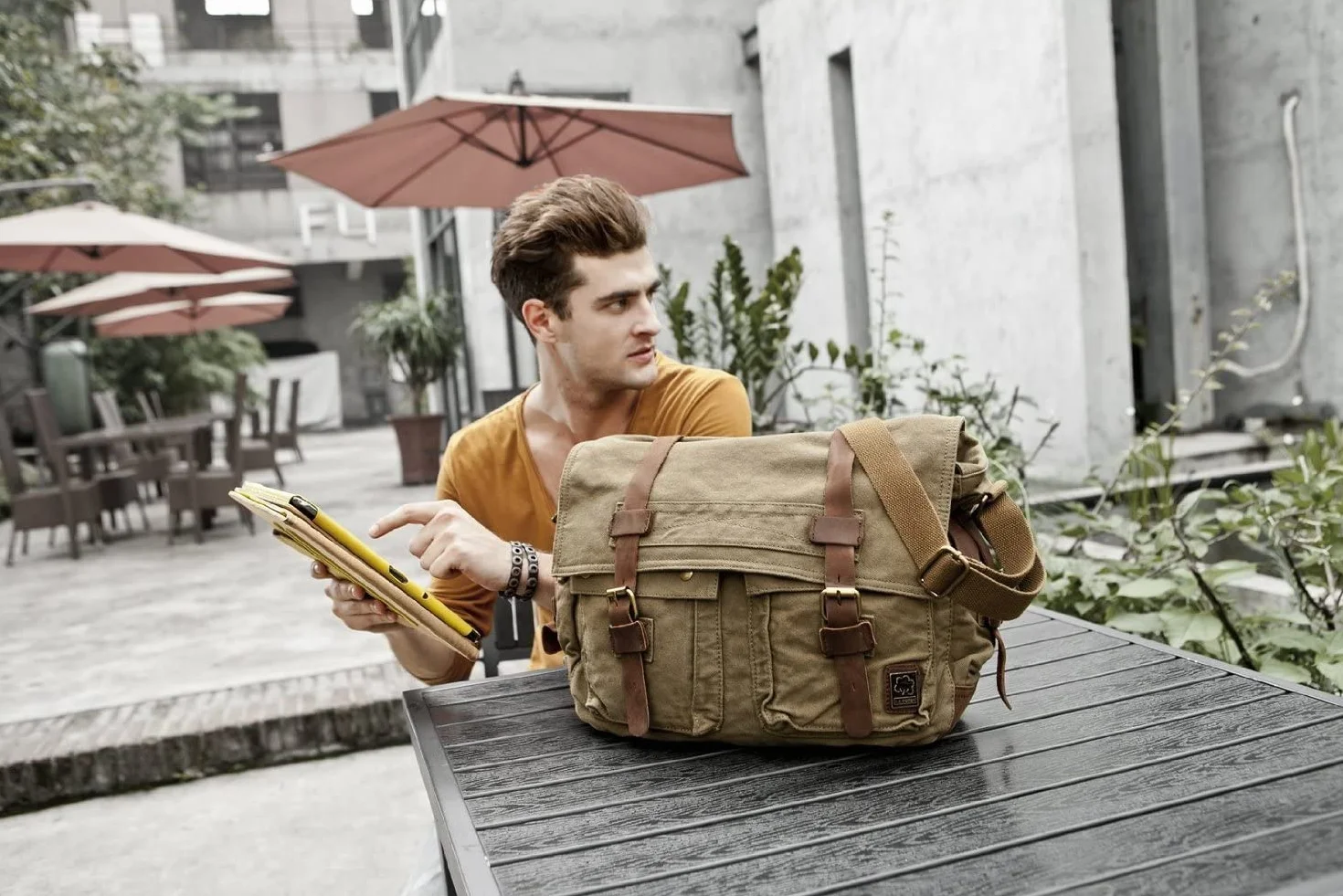 Sac Bandoulière Eysee en Toile pour Femme et Homme Sac Cartable