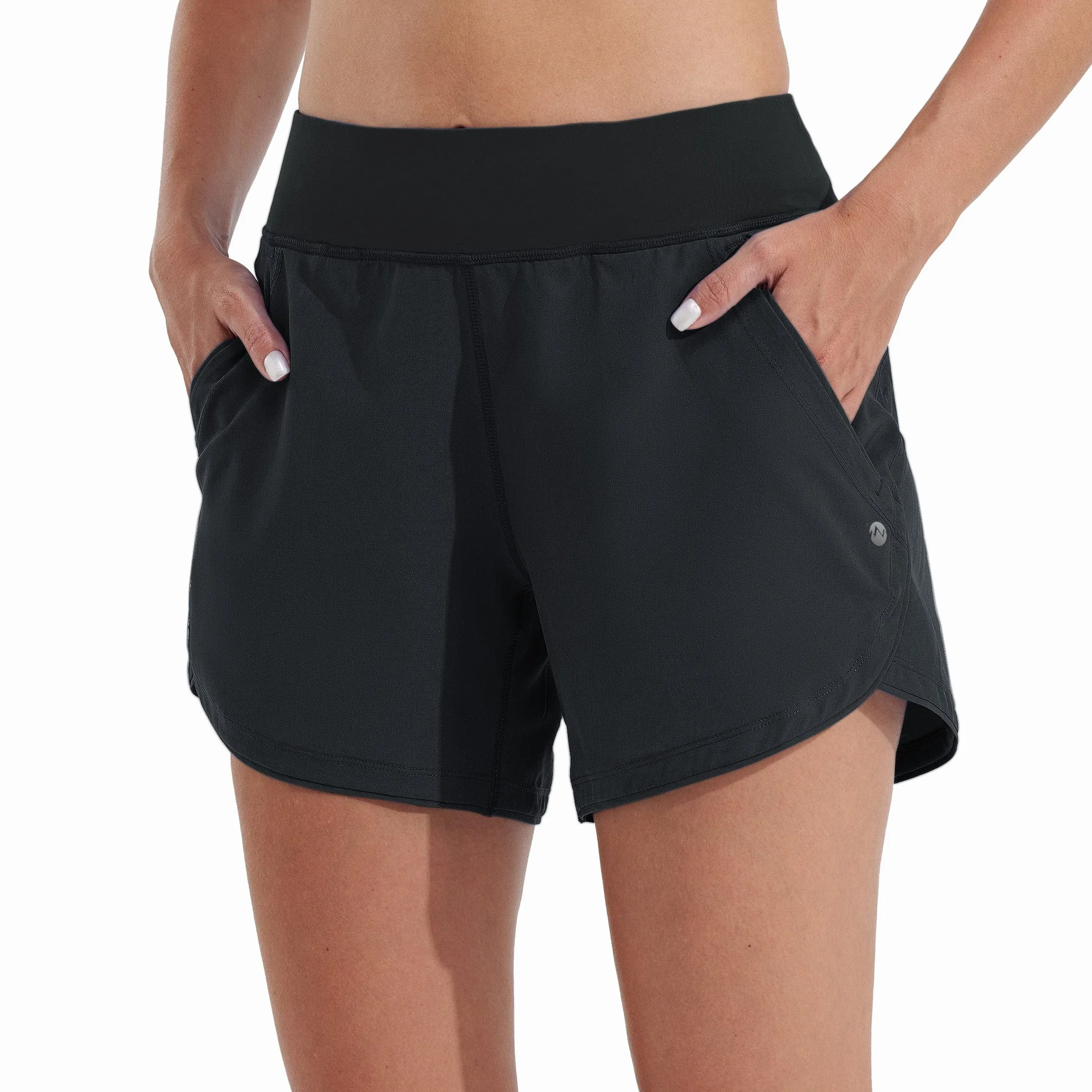 WILLIT Short de bain à séchage rapide pour femme 5" avec poches doublées
