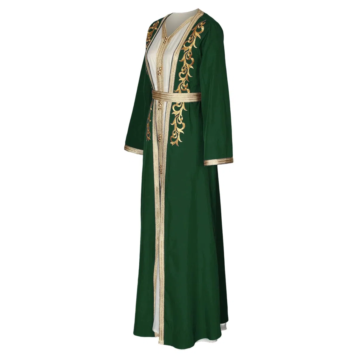 Generisch Élégante robe musulmane Abaya avec robe brodée à manches longues et sous-robe.