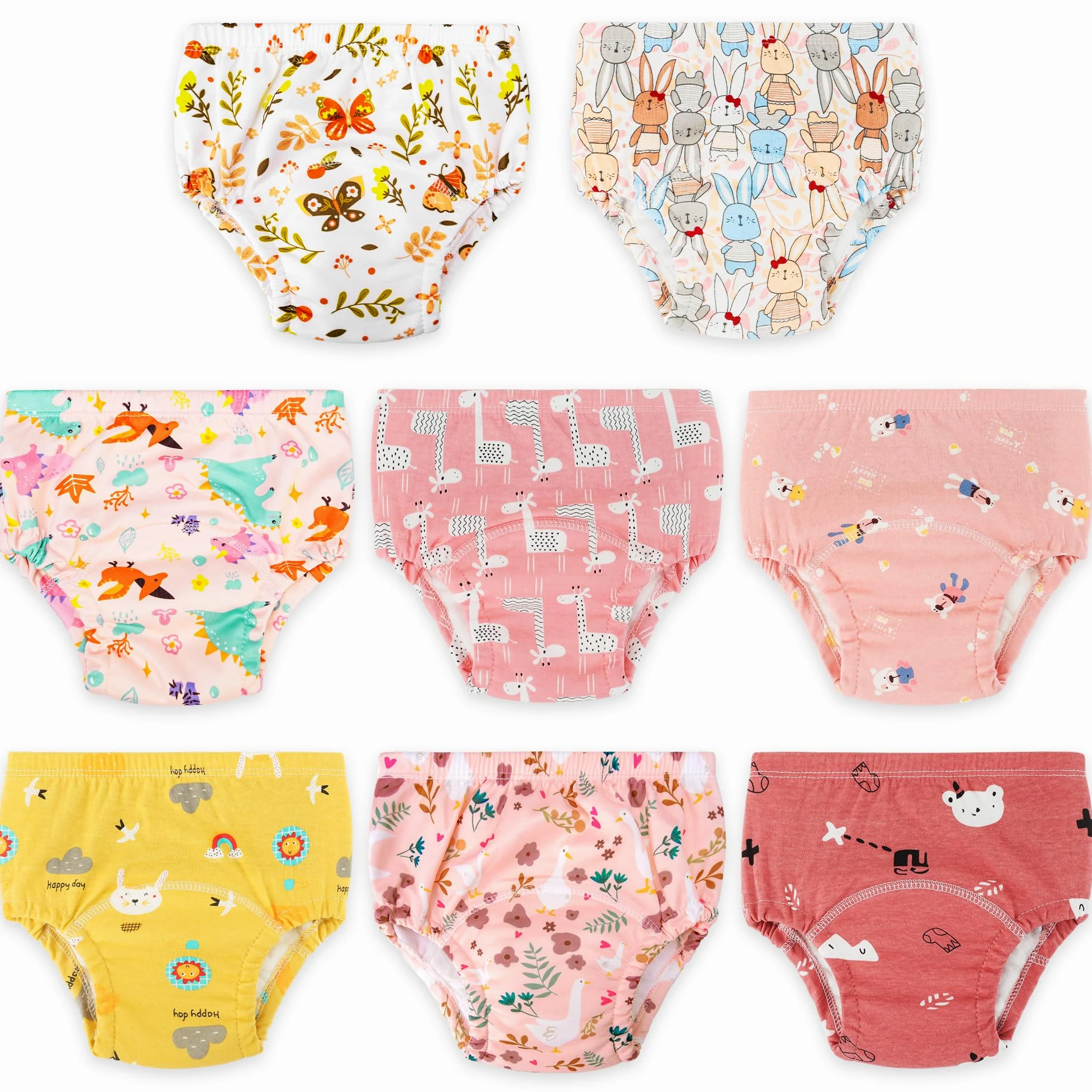 UNIFAMILY Lot de 8 Culotte Apprentissage Propreté Fille bébé Culotte d Apprentissage Enfant Fille de 2-6 Ans