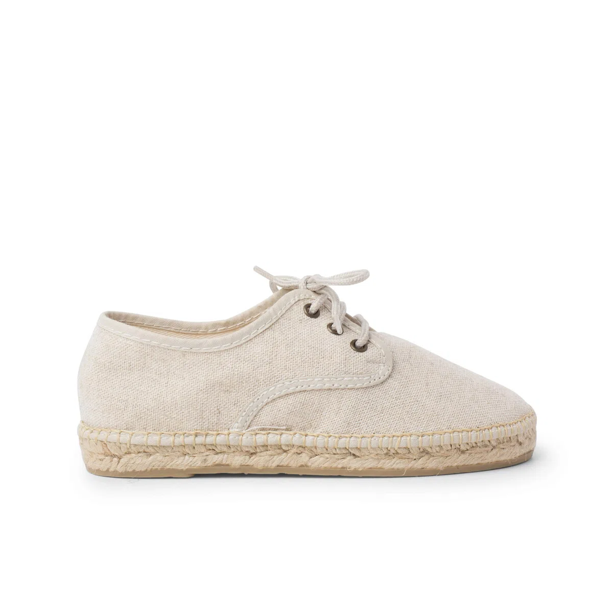 Pisamonas Chaussures Blucher en Lin avec Semelle façon Espadrilles