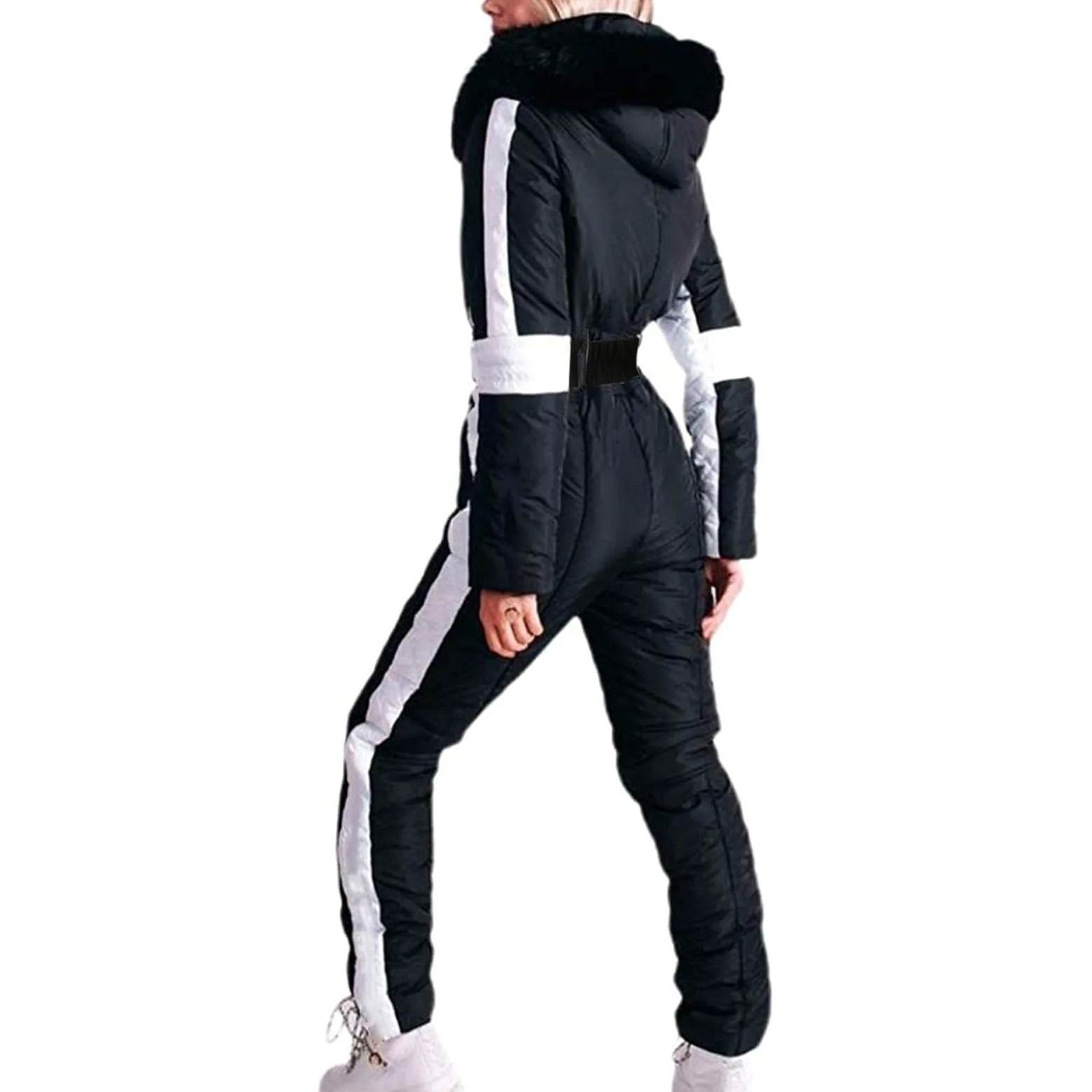 Combinaison de neige pour femme - Combinaison de ski pour femme - Imperméable - Avec capuche - Longue - Hiver - Coupe-vent - Combinaison de ski chaude - Combinaison de sport - Ensembles de neige -