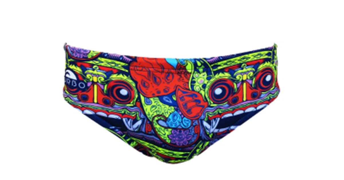 TurboTronic By Z-LINE Turbo - Maillot de Bain Waterpolo Bali Tribal Slip de Waterpolo Competicion Natation et Triathlon Motif d'ajustement Confortable - Bleu - XX-Large