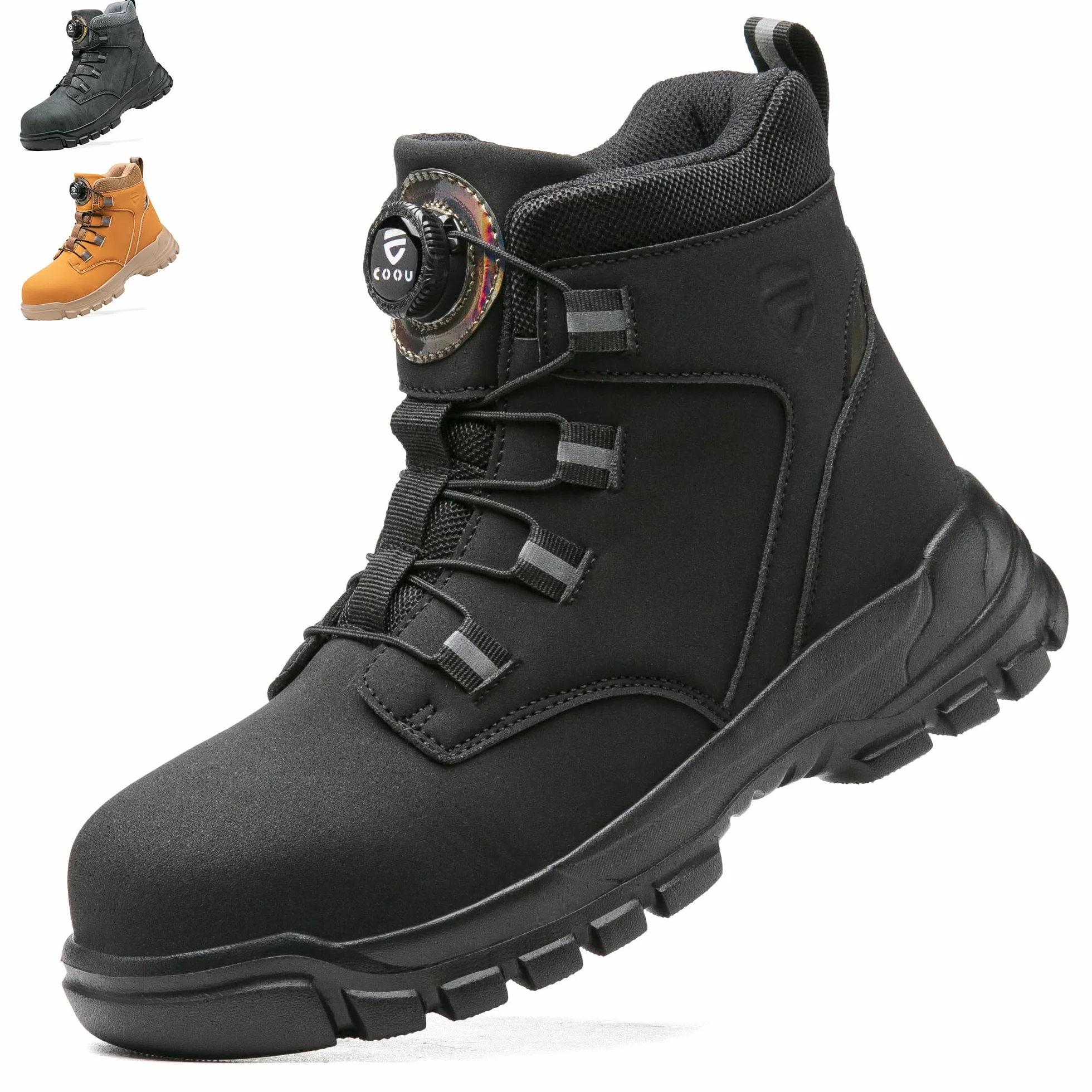 KOIFISH Chaussures de Sécurité Hommes Femmes Montante Basket de Securite Légère Confortable Bottines de Travail Embout en Acier Antidérapant