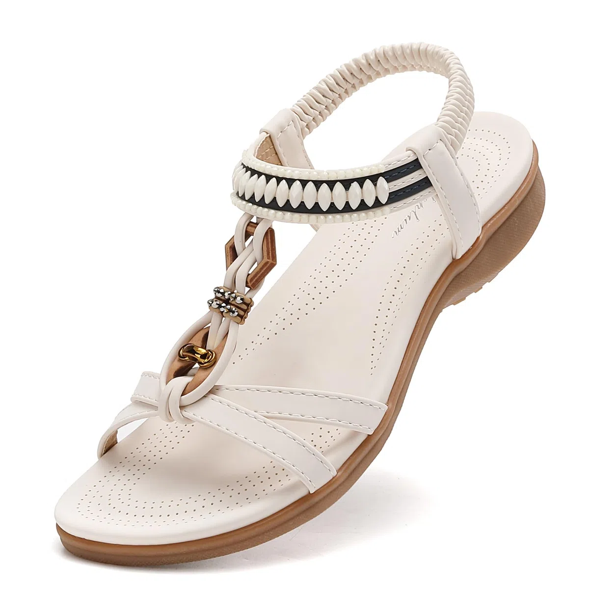 Littleplum Sandales Femme Mode Été Sandales Confortable Plates Strass Bout Ouvert Chaussures