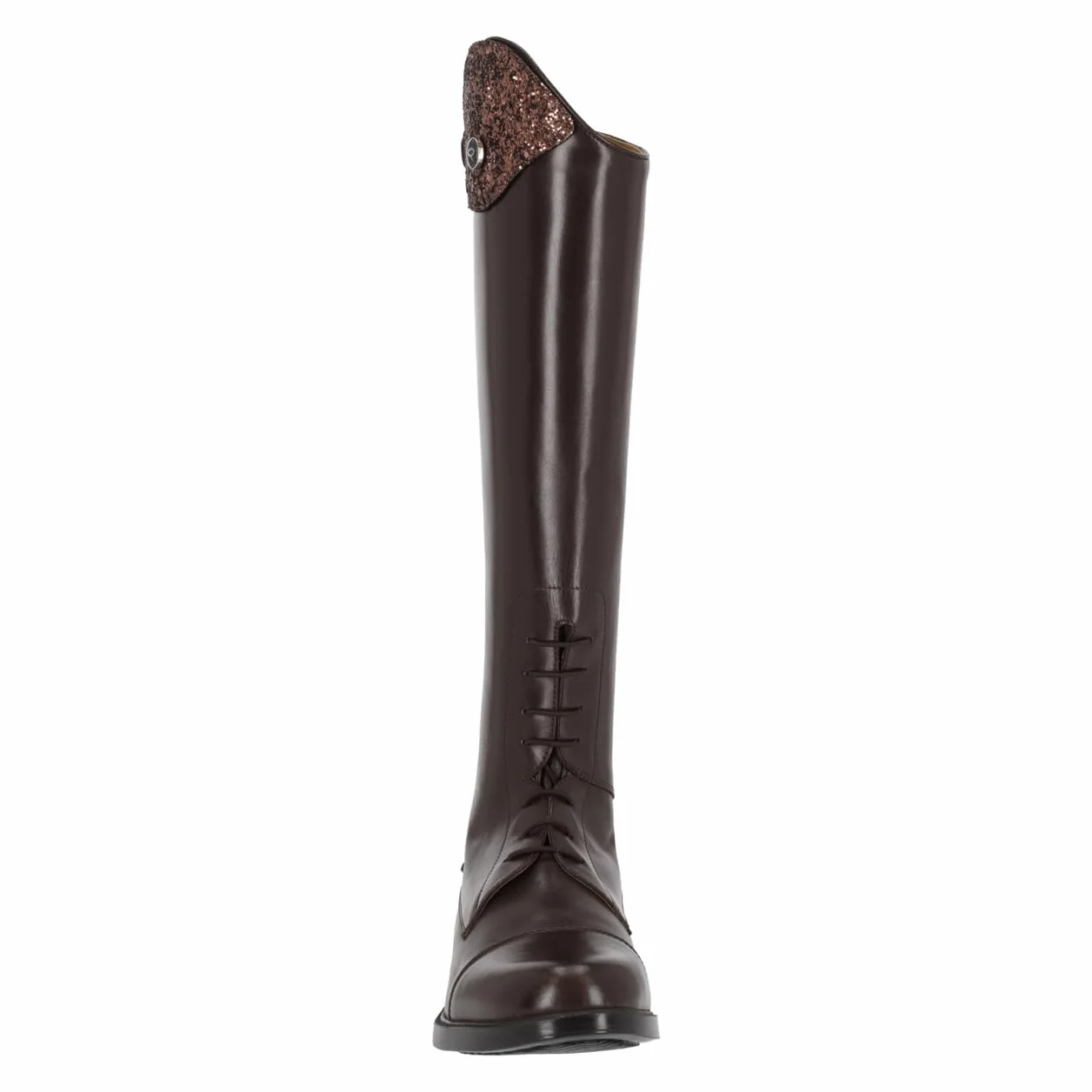 Bottes d'équitation en cuir QHP Romy pour enfants avec design interchangeable - Noir - Largeur de mollet normale