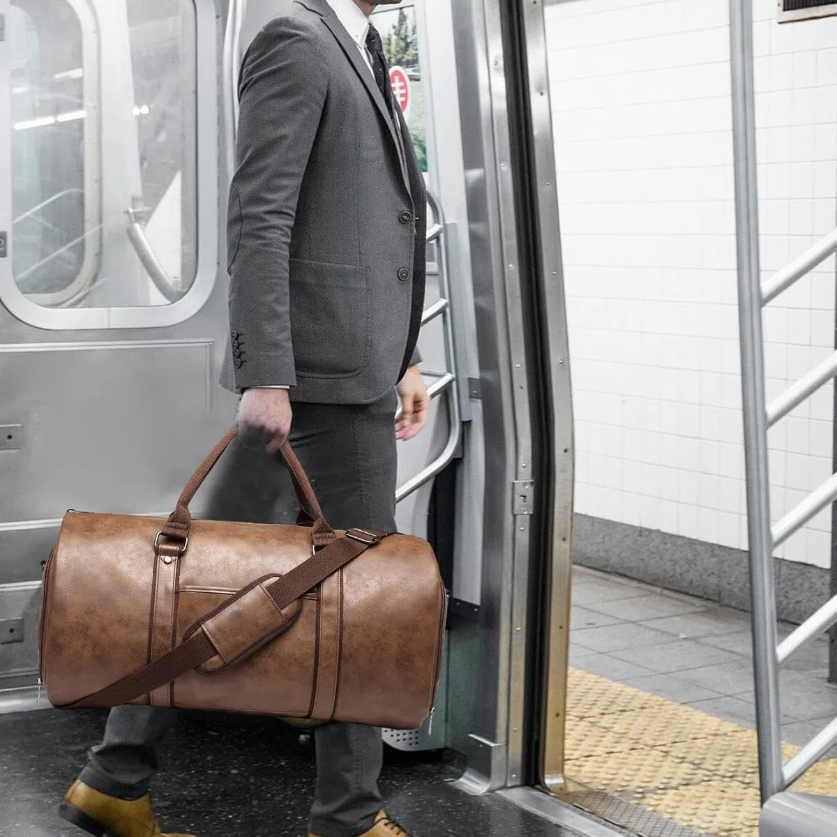 Sac de Voyage Pliable,Housse Costume Homme,Sac De Vêtements Pliable, avec Pochette À Chaussures,Sac De Costume Suspendu De ge