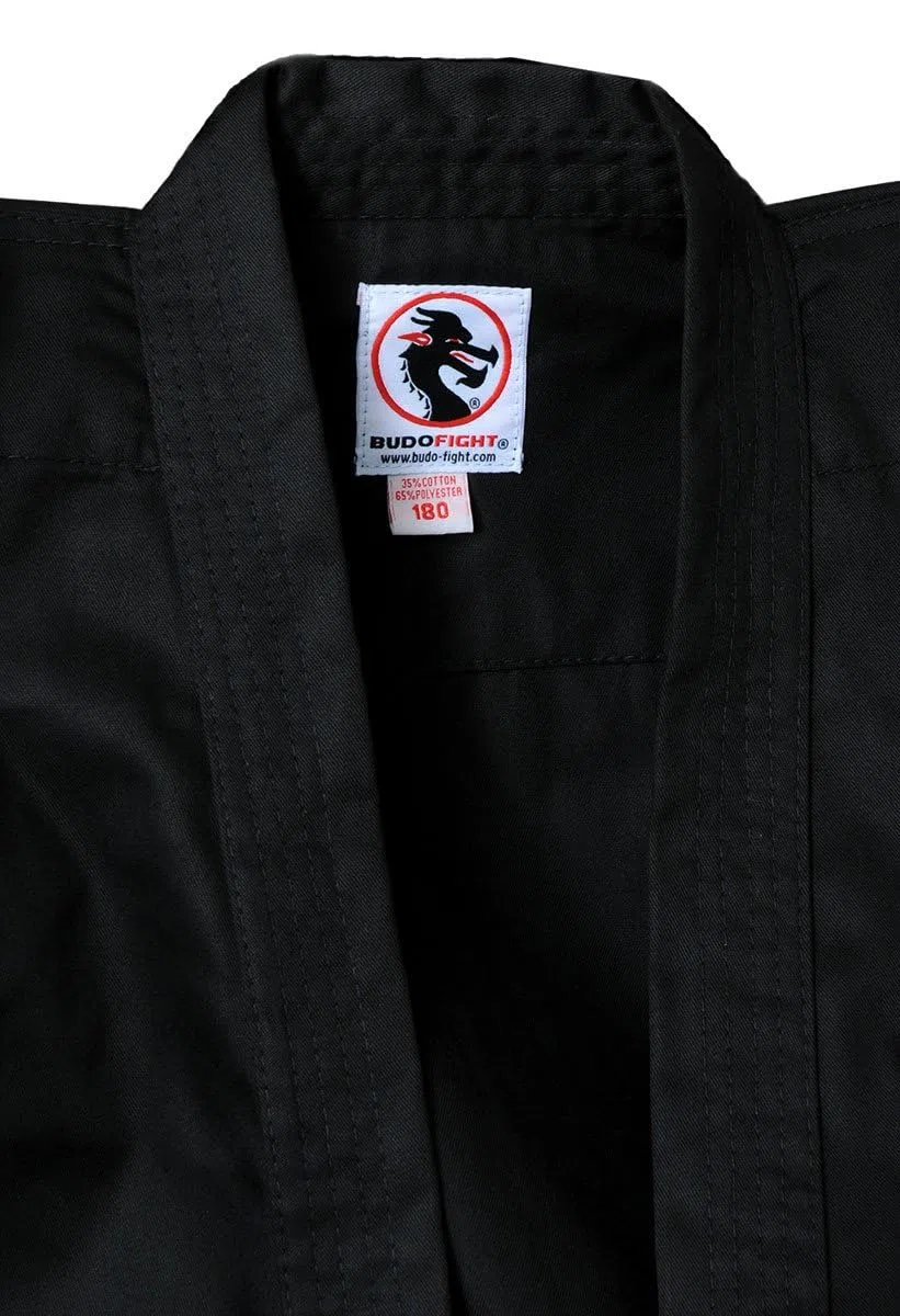 BUDOFIGHT Kimono de karaté Kobudo noir & blanc
