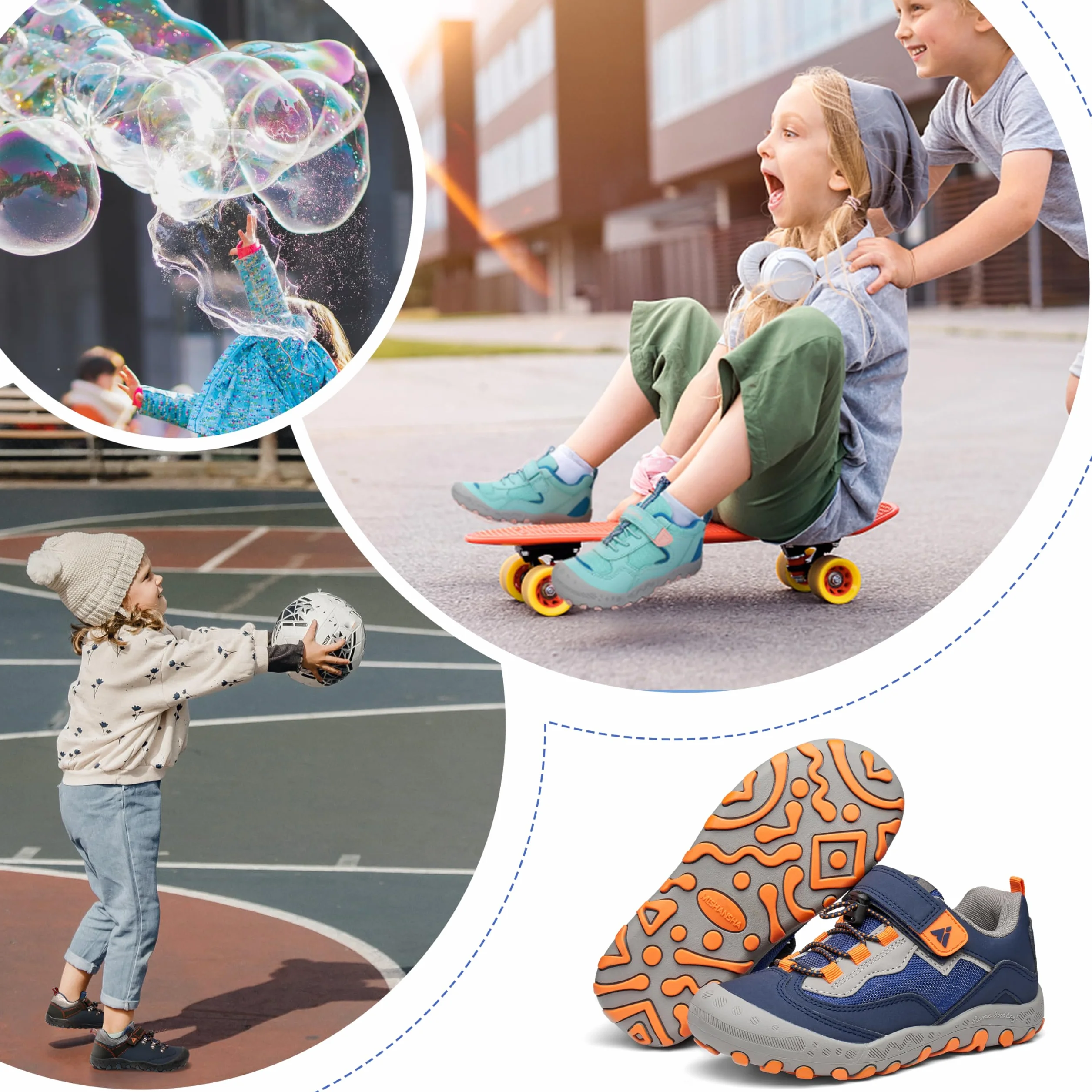Mishansha Enfants Chaussures de Course de Randonnée de Running Garçon Fille Respirant Outdoor Sneakers