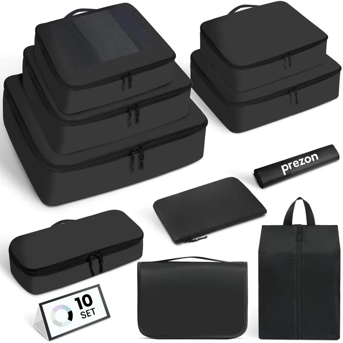 Cubes de rangement pour valise, lot de 10, organiseurs de bagages légers, cubes de rangement pour accessoires de voyage