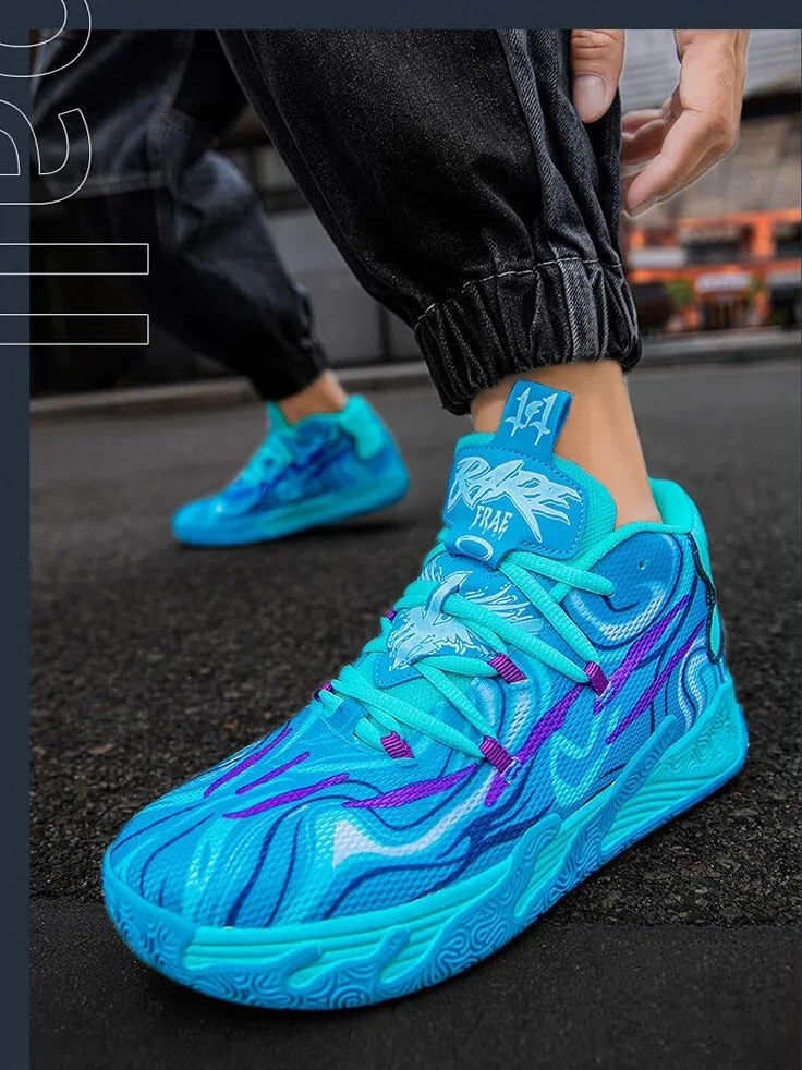 Bolognifi Chaussures de Basketball Unisexe Haute Taille à Semelle en Caoutchouc Antidérapante pour Entraînement en Extérieur et Matchs