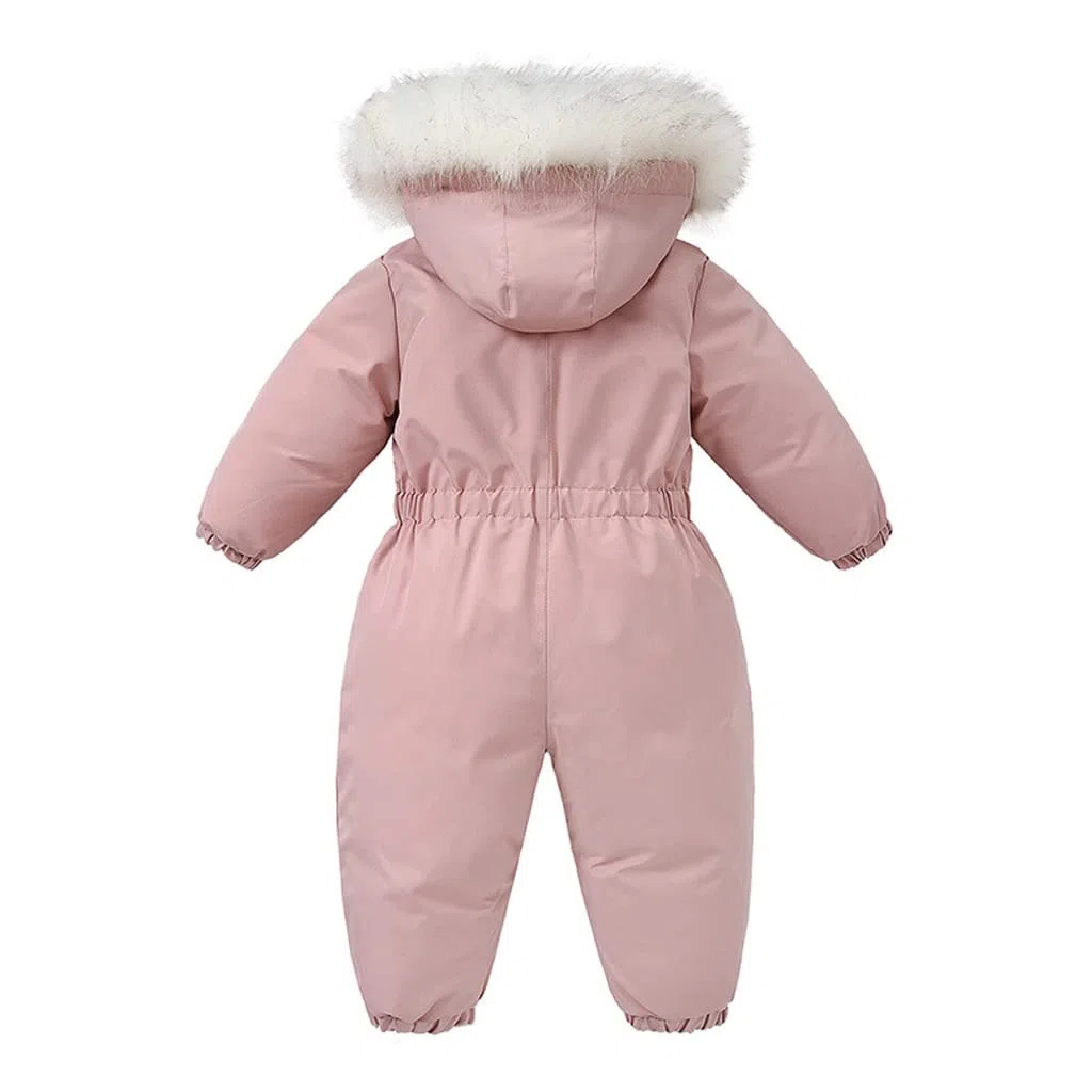 BRONG Bébé Filles Habits de Neige Barboteuse Enfant Imperméable Combinaison Vestes de Ski Garçons Toison Manteau Coupe-Vent Vêtements D'Extérieur