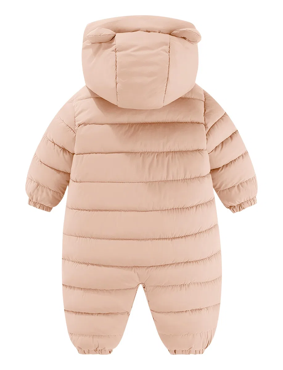 Maeau Combinaison de Neige Ski Bébé Nouveau Né Fleece Manteau à Capuche Bébé Garçon Fille Body Barboteuse Hiver 0-24 mois Snowsuit avec Double Fermeture Éclair Grenouillère Chaud Bébé Fille Garçon
