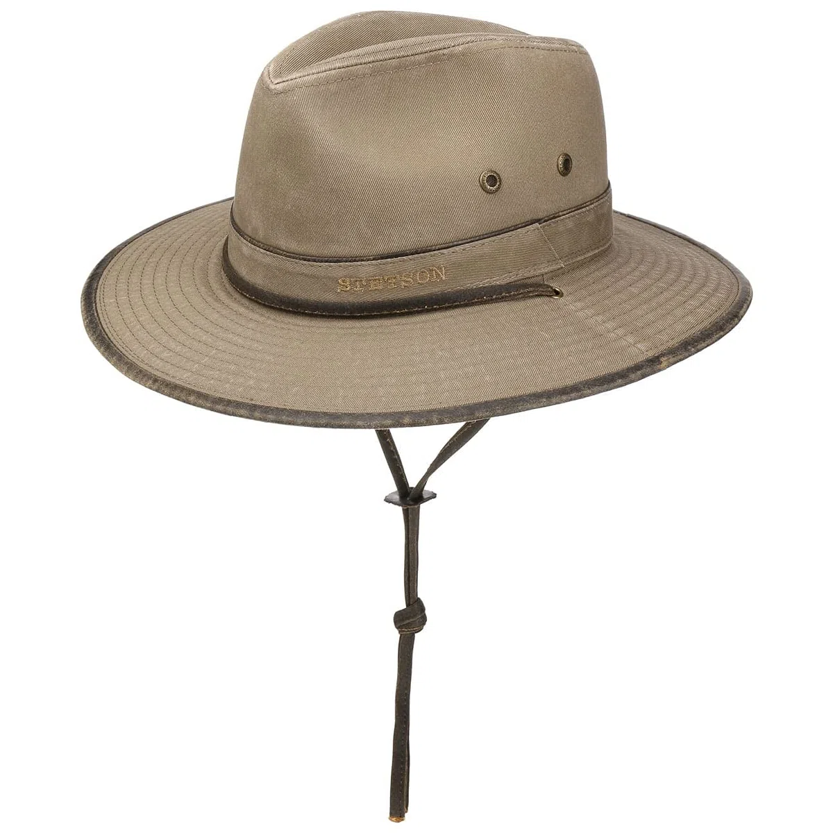 Stetson Chapeau en Coton Tarnell Traveller Femme/Homme - Tissu D'Ete pour Homme avec Doublure, jugulaire Printemps-ete Ete