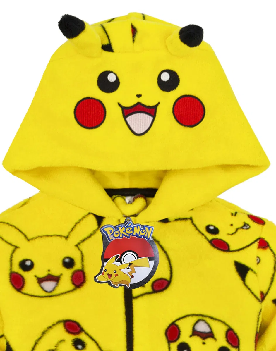 Pokemon Grenouillère pour garçon Pikachu jaune oreilles 3D enfant tout en un 7-8 ans