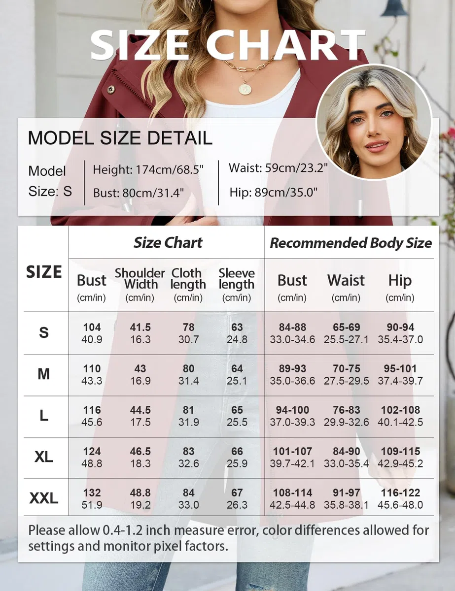 CMTOP Veste Femme mi Saison Softshell Imperméable, Coupe-Vent Parka à Capuche Amovible, Décontracté Longue Blouson Légère Manteau avec Poches pour Printemps et Automne