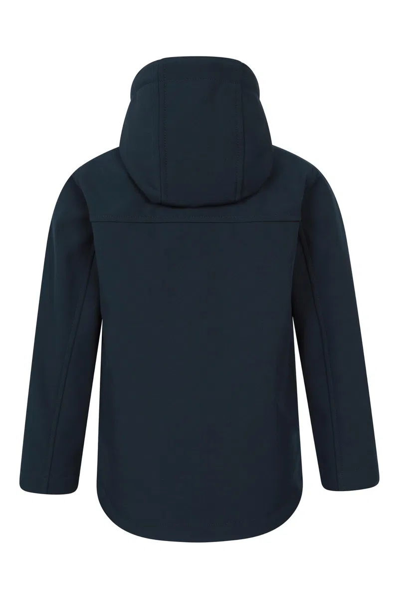 Mountain Warehouse Arctic Kids Veste Softshell doublée de borg, veste de pluie imperméable avec poches et protège-menton, garçons et filles, automne hiver, plein air et randonnée