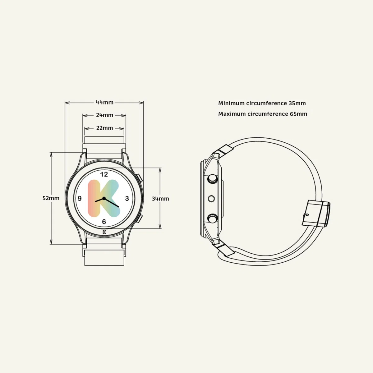 KIDYWOLF - K-Watch Bleue - Montre Interactive Enfant dès 8 Ans - Ta première Montre Numérique avec Écran OLED & Lampe LED