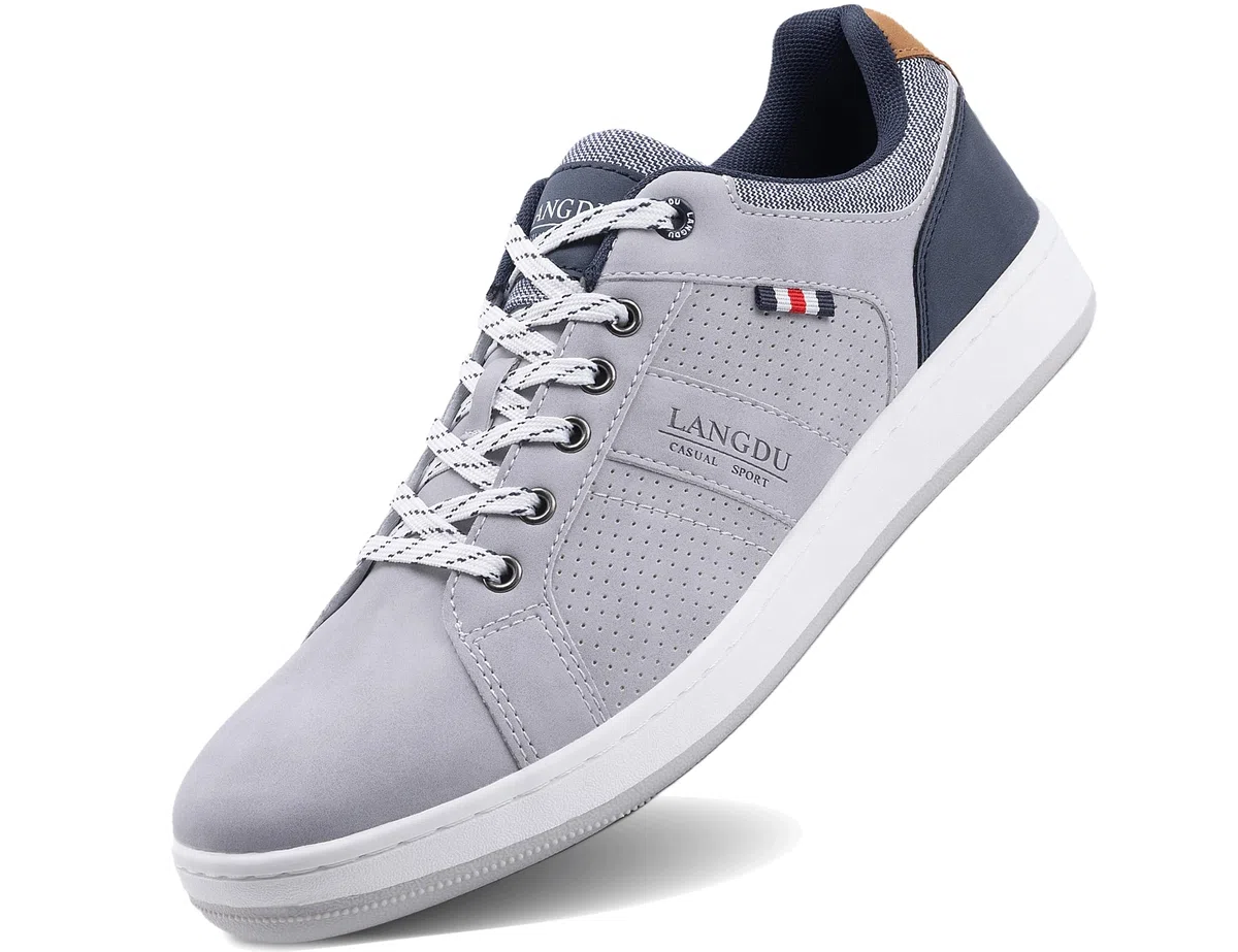 LANGDU Baskets Homme Chaussure Sneakers Marche Ville Casual Fitness Tennis Outdoor Taille 41-46 EU