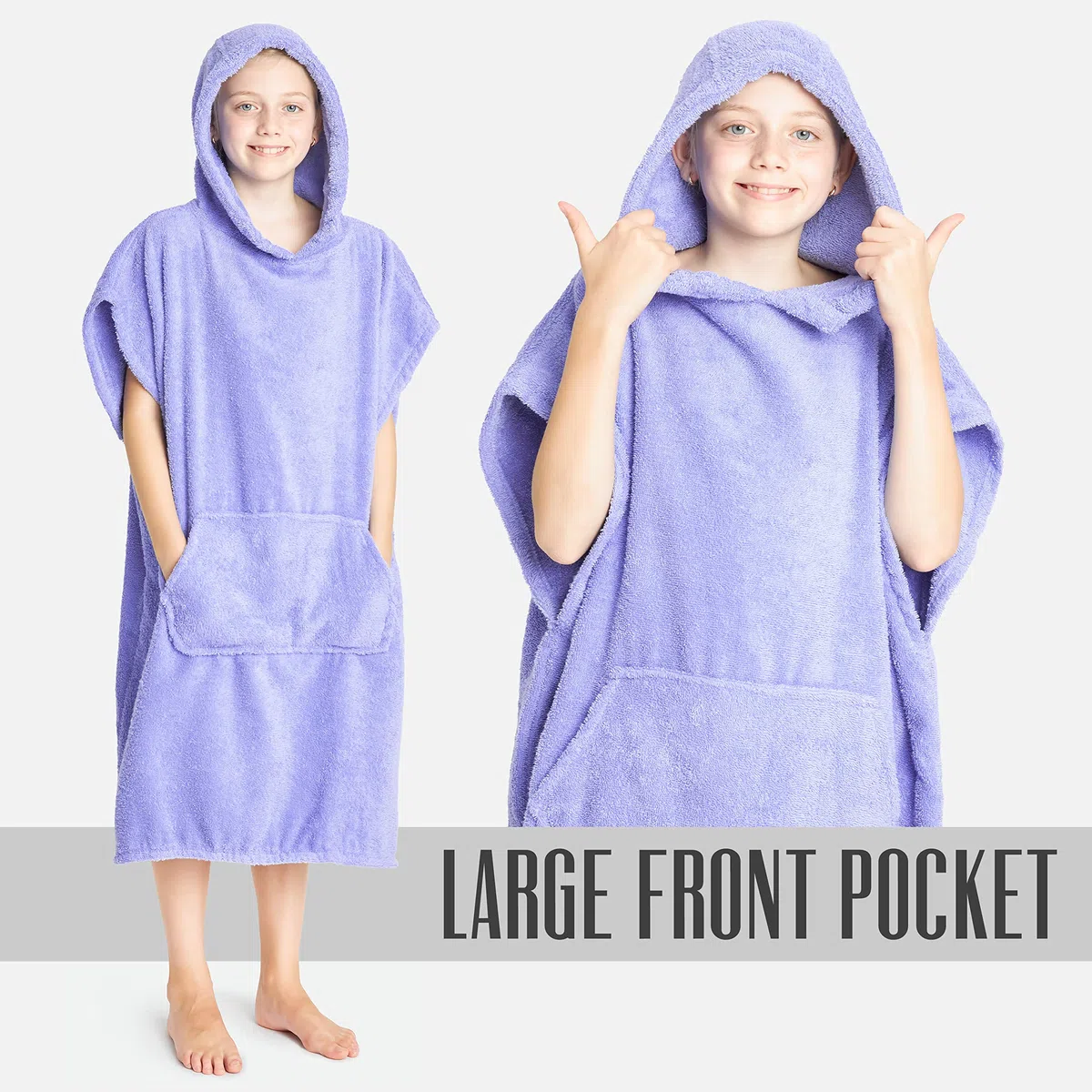 CityComfort Peignoir Enfant Garçon, Poncho de Bain en Coton, Poncho Éponge Enfant Capuche Taille