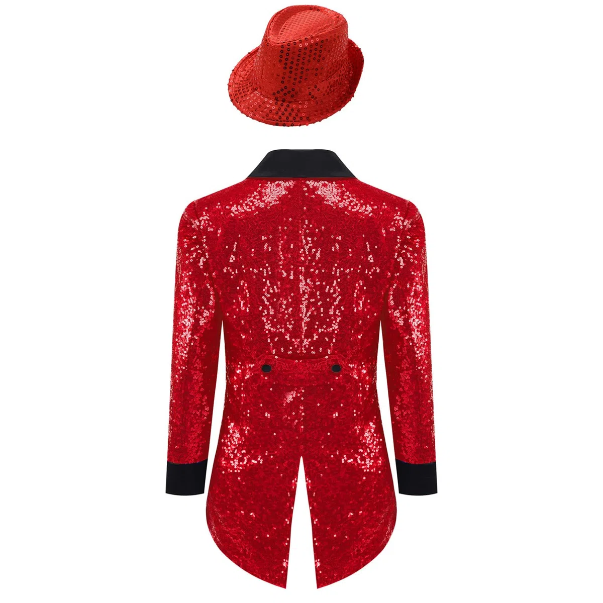 XUNZOO Enfants Garçon Tuxedo Blazer Smoking Messieurs Formel Veste Avec Chapeau Pailleté Nœud Papillon Costume Magicien Pour Fête Promotion