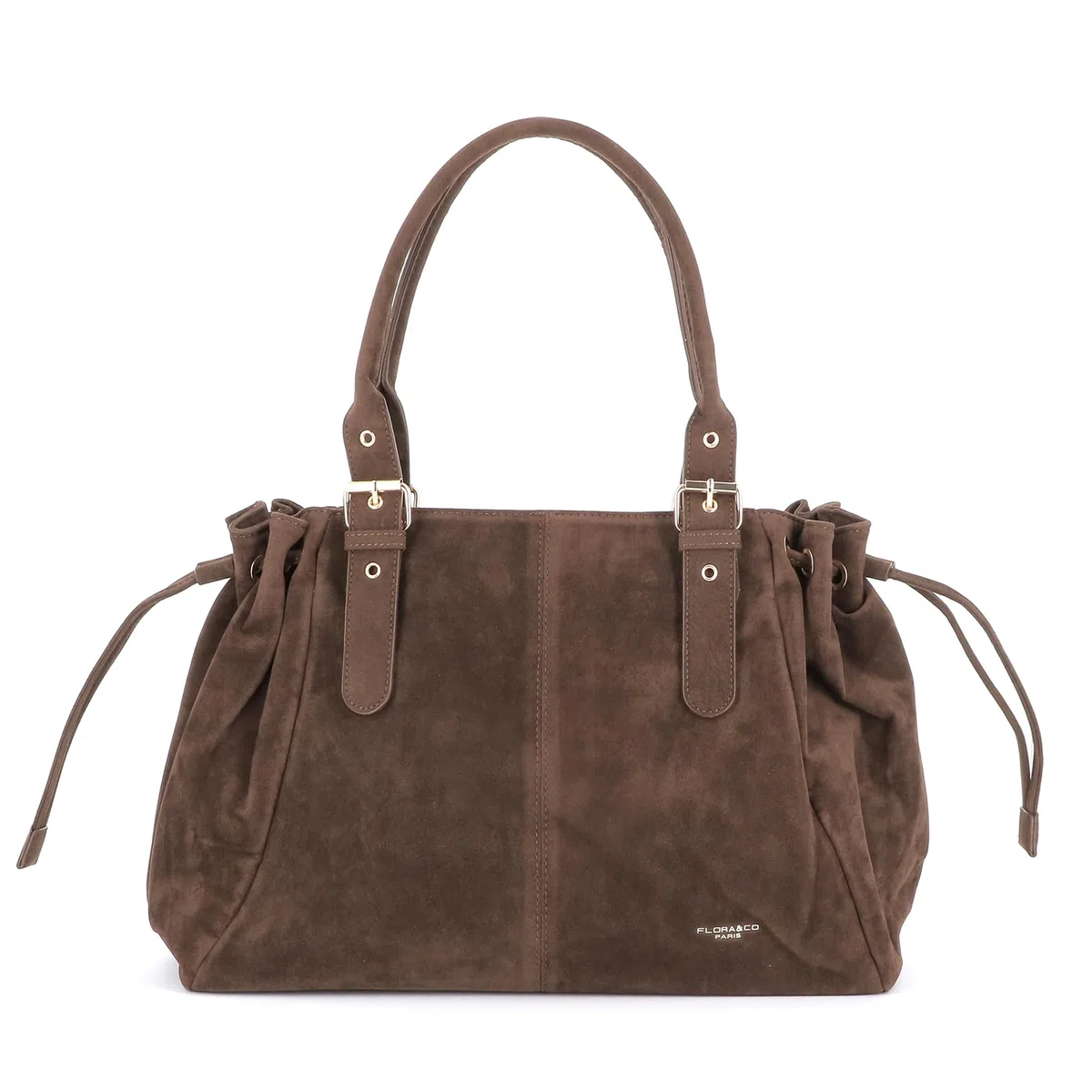 flora & co Sac Cabas Bowling Lacet Similicuir Suédé Femme - Sac À Main Fourre-tout Grande Capacité - Format A4 Cours Lycée Travail Business - Tendance Élégant