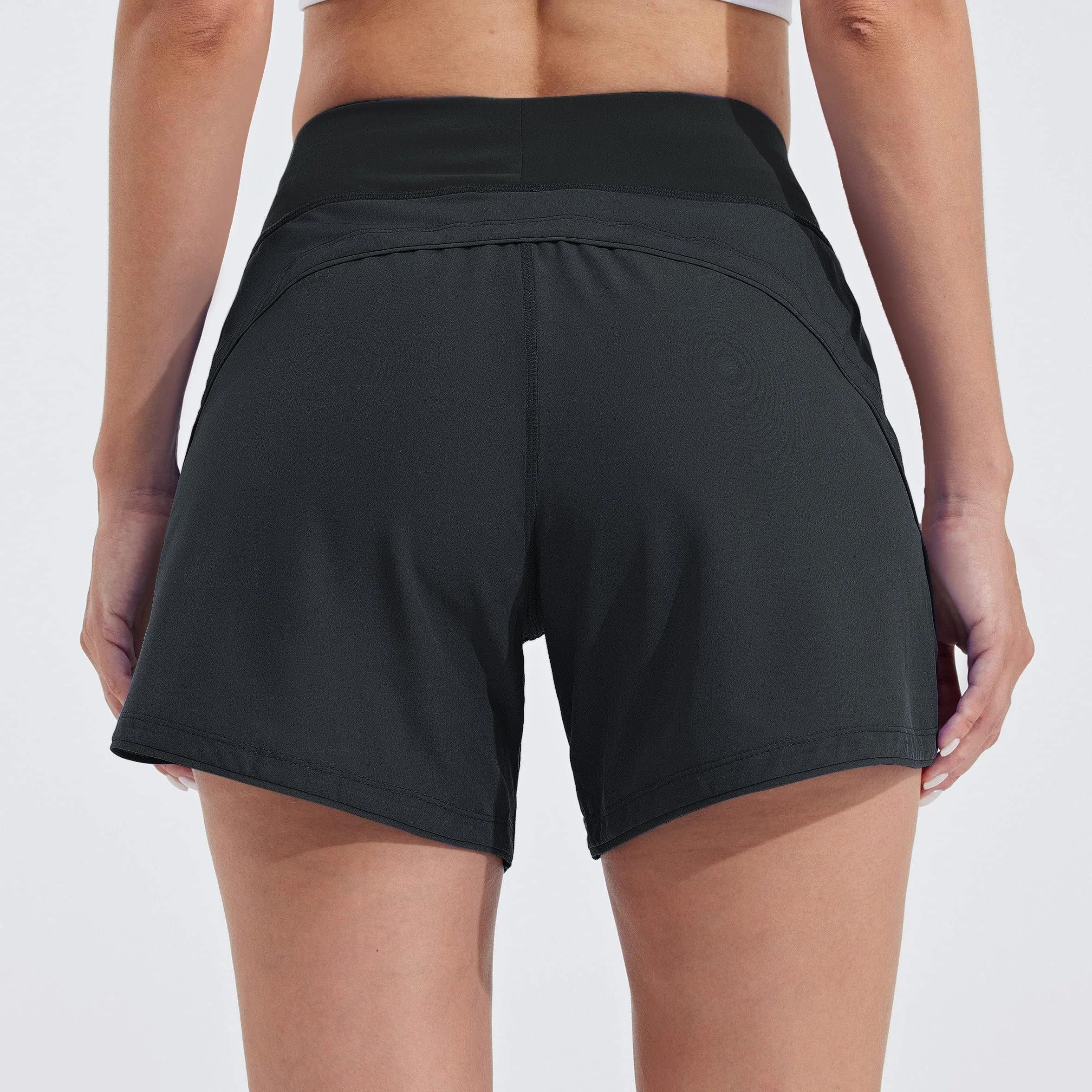 WILLIT Short de bain à séchage rapide pour femme 5" avec poches doublées