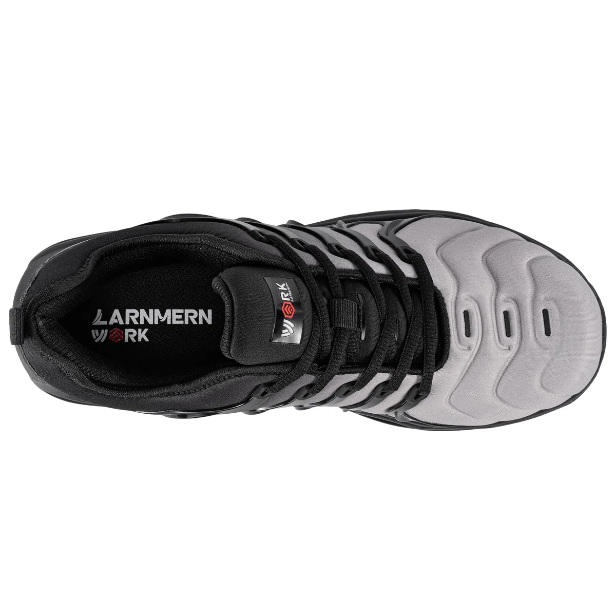 LARNMERN Chaussures de Sécurité Femme Légères Embout Acier Respirantes Noir Gris 38.5 EU