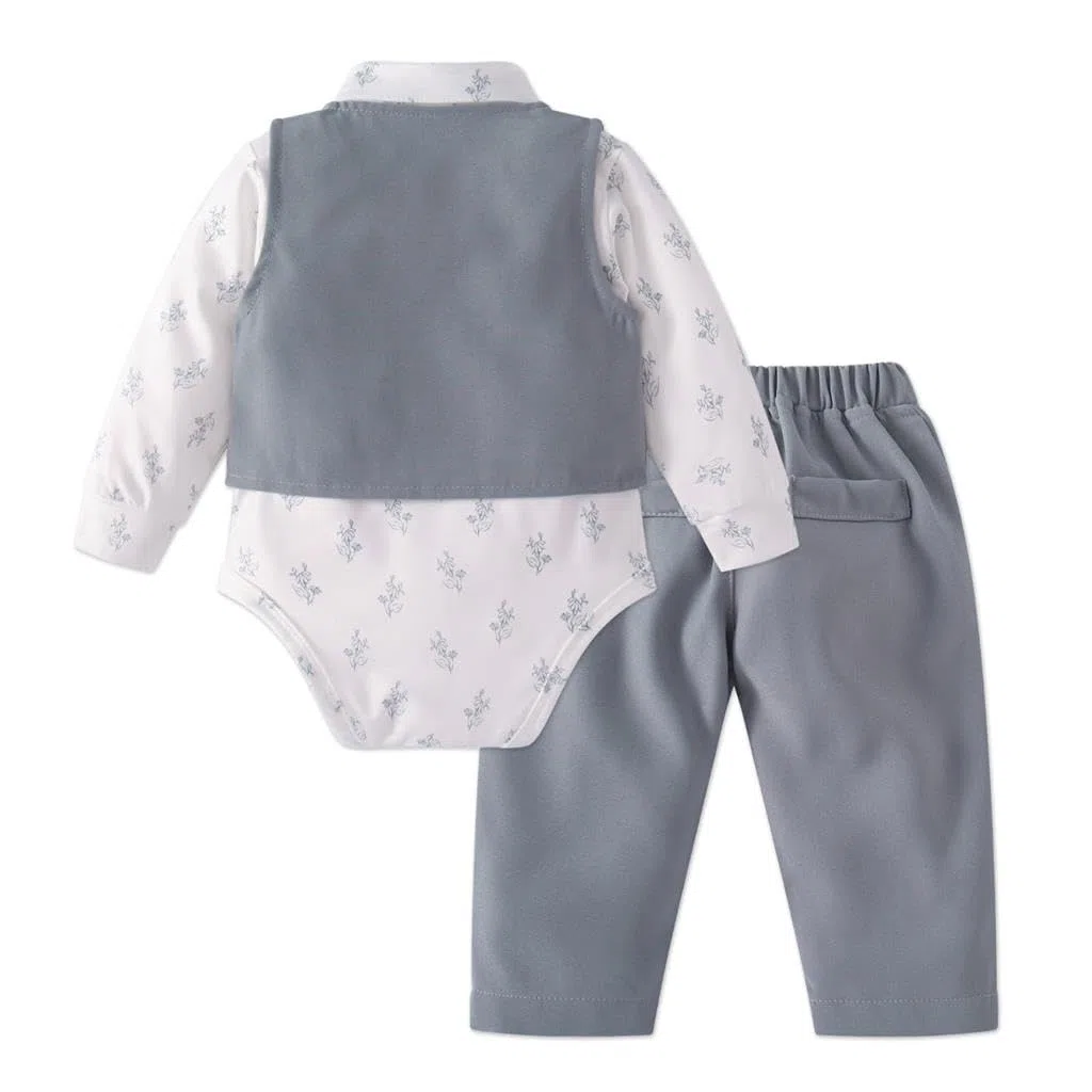 Lito Angels Costume Bebe Garcon Ensemble 5 Pieces avec Gilet Chemise Pantalon Noeud Papillon et Fleur pour Bapteme Mariage Anniversaire Noel Paques Tenue Ceremonie Mois Age 0-24
