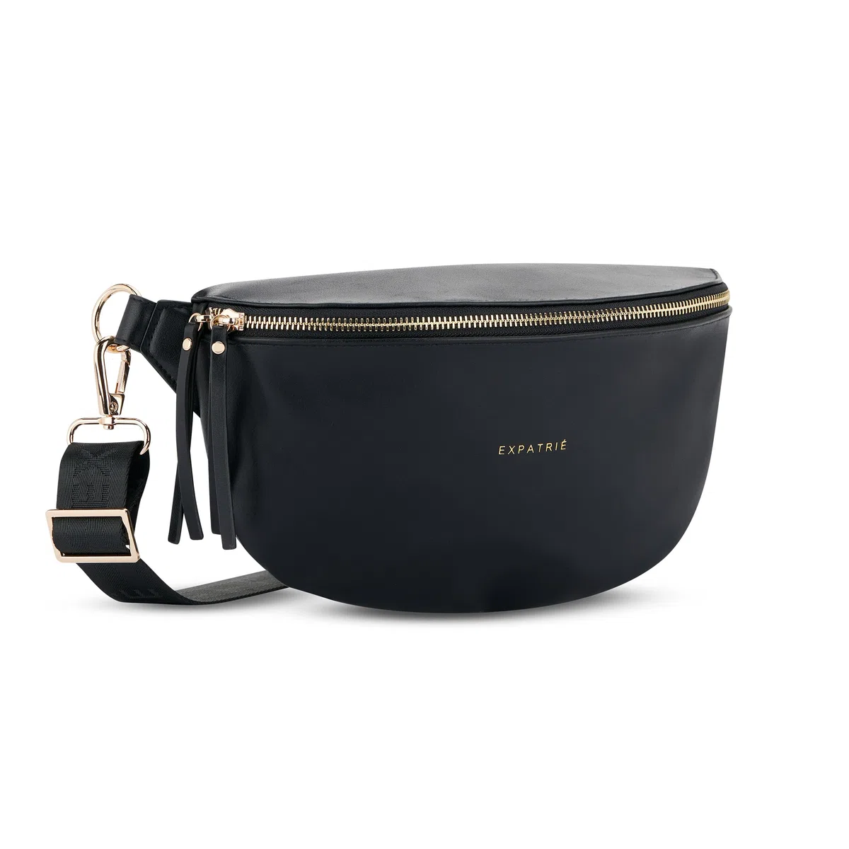 Expatrié Sac à Main pour Femmes Noir - Alice Medium - Sac Banane en Cuir Végétal pour Festival, Voyage et Vie Quotidienne - Sac à Hanche Elégant - Déperlant