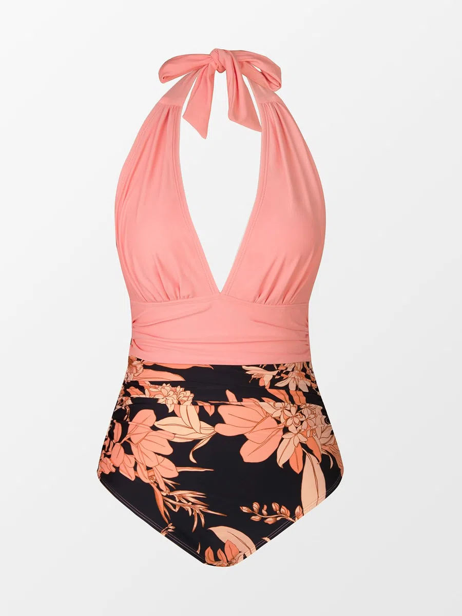 CUPSHE Maillot de bain une pièce pour femme - Dos nu - Effet ventre plat