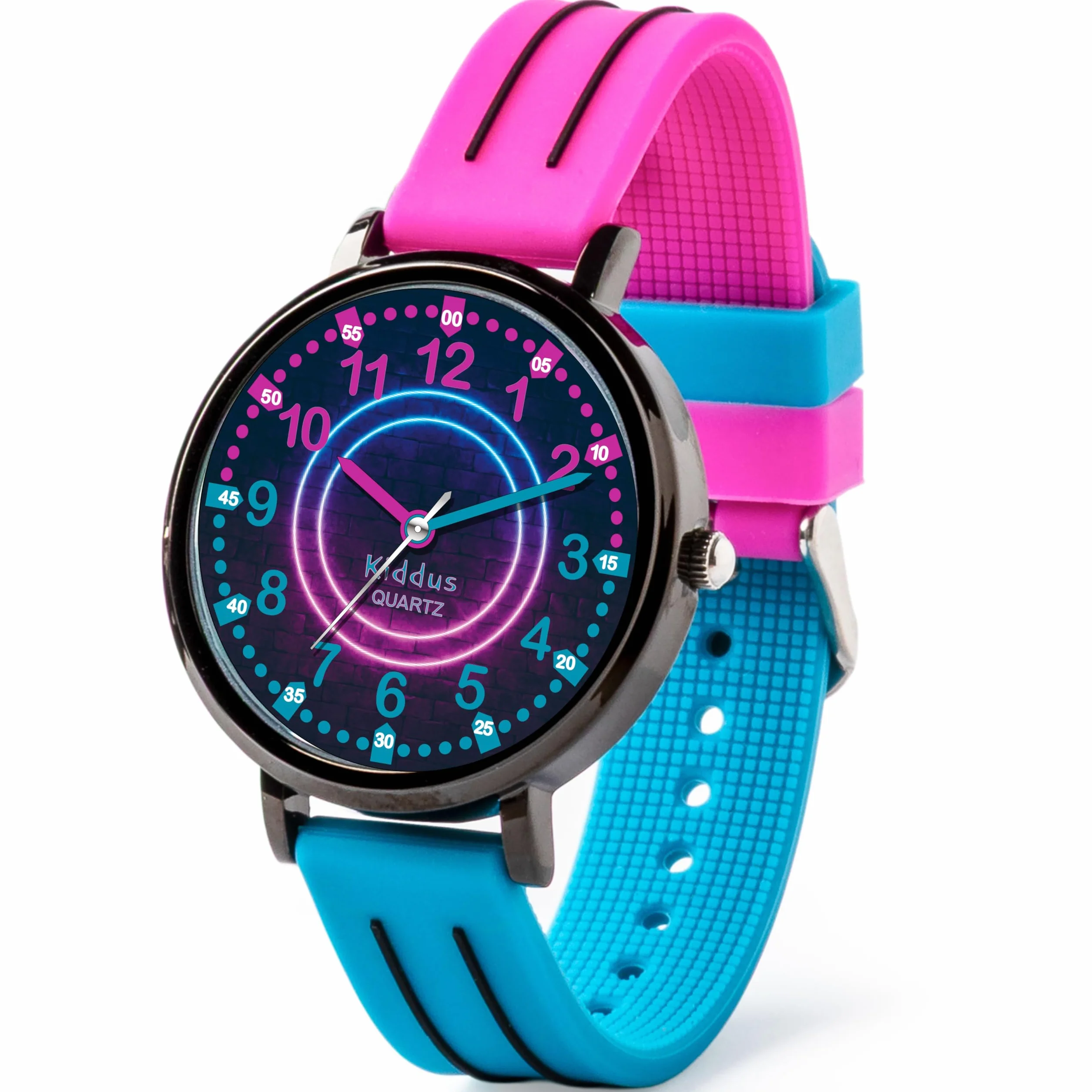 Kiddus Montre Éducative pour Enfants, Montre Bracelet Analogique pour Garçon et Fille à partir de 5 Ans, Waterproof 5ATM, Première Cadeau Apprentissage pour Enfant