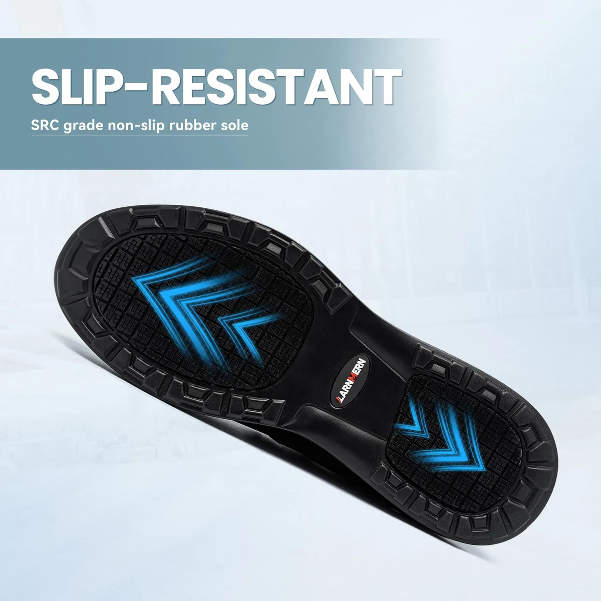 LARNMERN PLUS Chaussures de Sécurité Imperméable Antidérapant SRC Basket de Sécurité Homme Femme Légère Mi-Mollet Chaussures de Travail Confortable Facile à Laver Amortissement 36~47EU