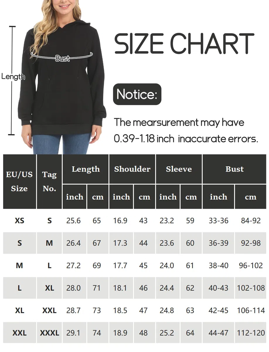 FEOYA Pulli Femmes Haut d'allaitement Sweats à Capuche de Maternité Blouse Pull d'allaitement XS-XXL