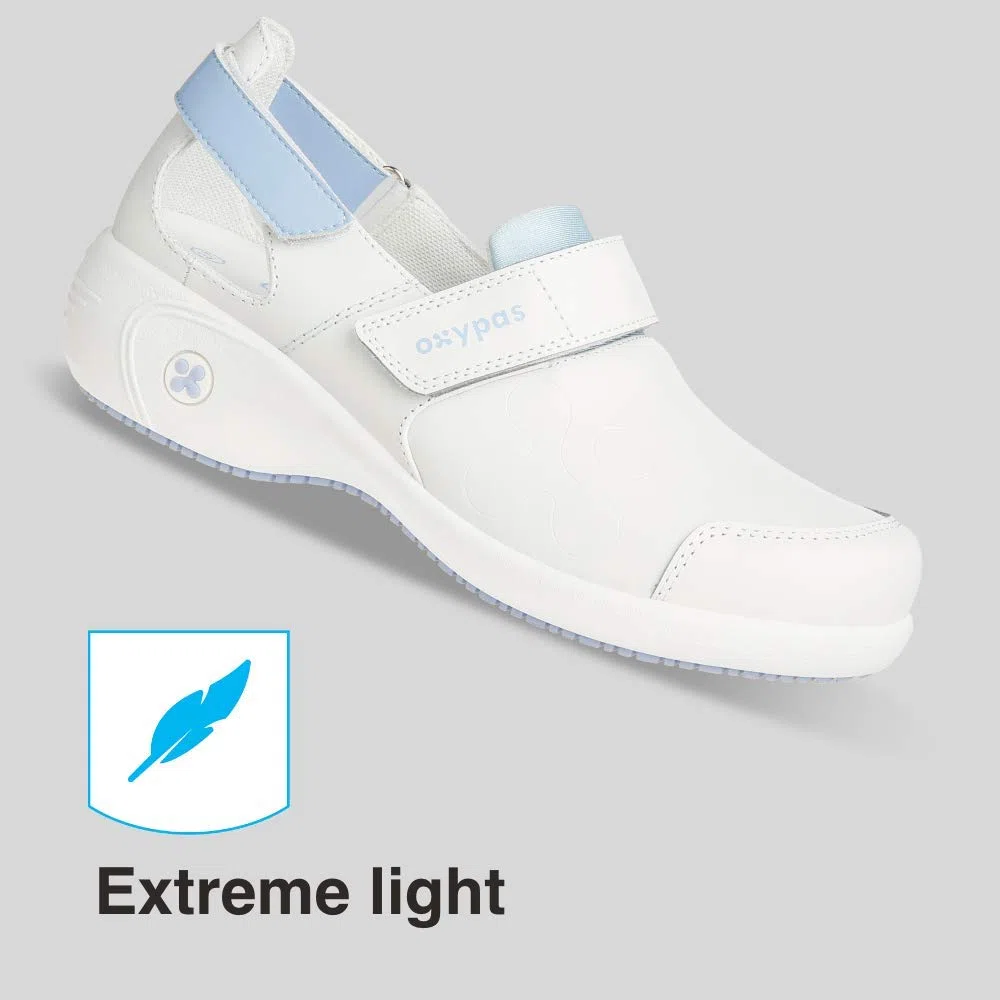 Oxypas Chaussures de Travail en Cuir - Salma - Sabot de Sécurité pour Femmes, Chaussures Antidérapantes et Confortables, idéales pour l'Hôpital et Les Soins
