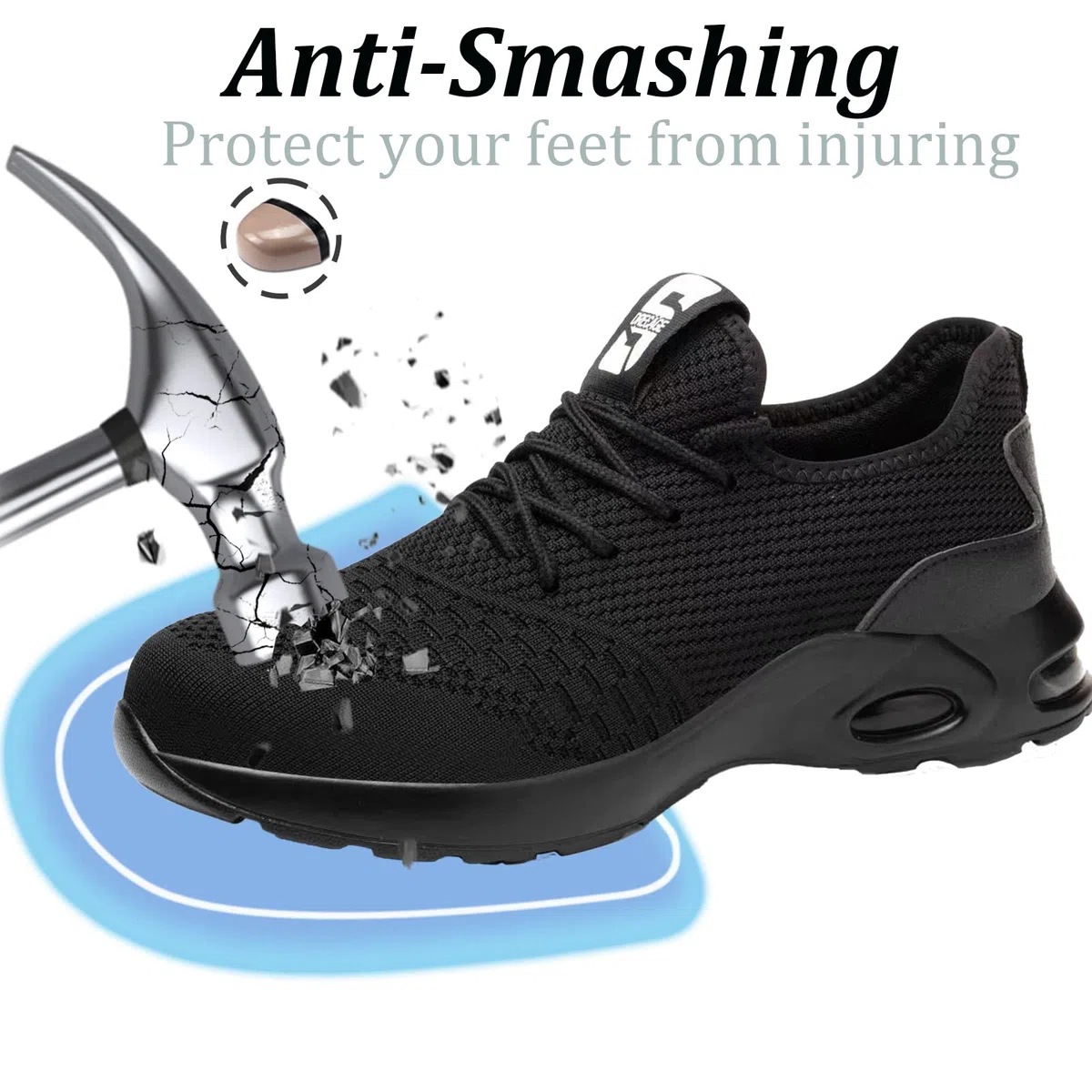 Chaussure de Securité Homme Femme Legere Baskets Securite Chaussure de Travail Vec Embout de Protection en Acier Chaussure de Chantier