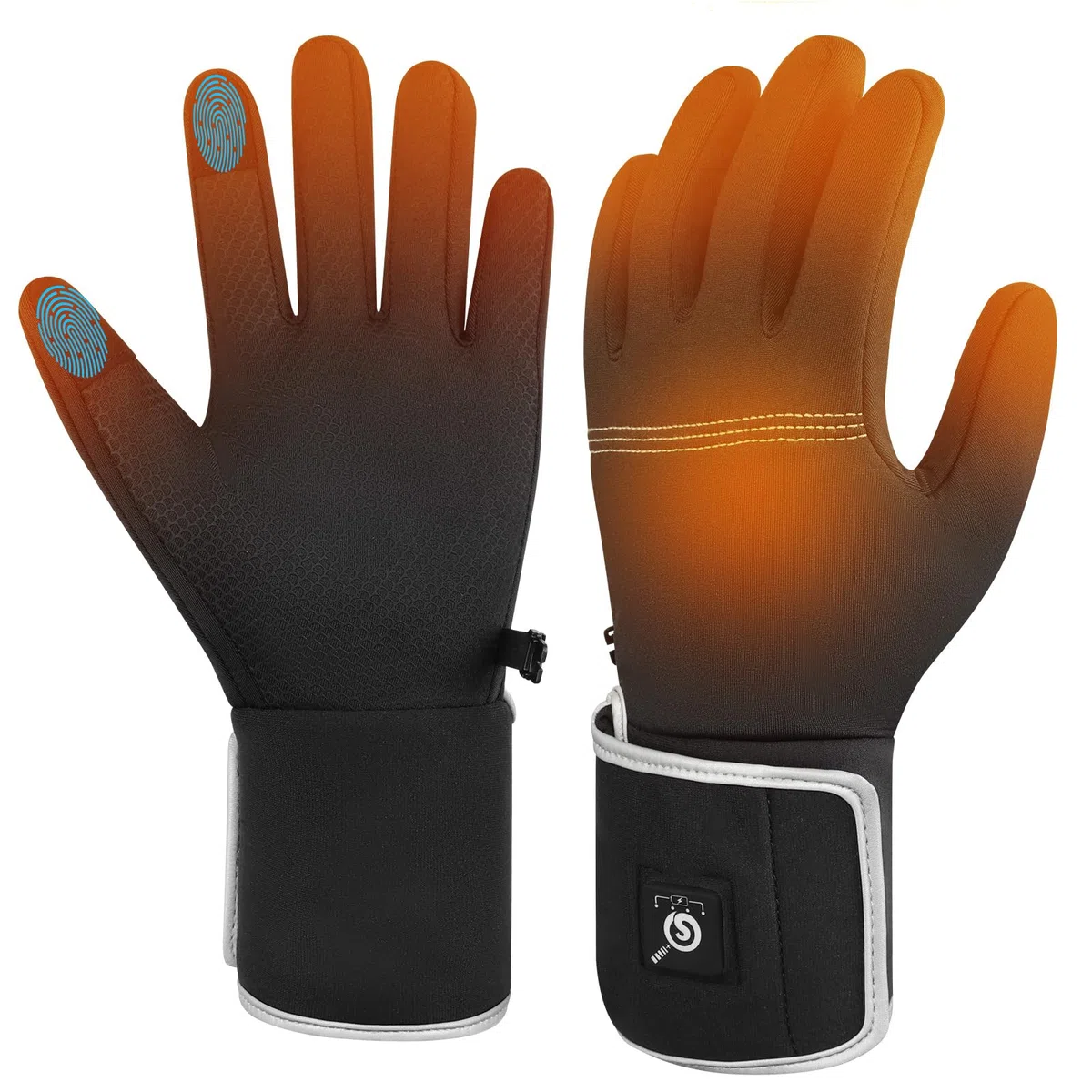 SAVIOR HEAT Gants Chauffants pour Hommes et Femmes, Gants d'hiver Fins Thermiques à Batterie Rechargeable électrique pour Temps Froid Ski Neige Conduite Cyclisme Course à Pied