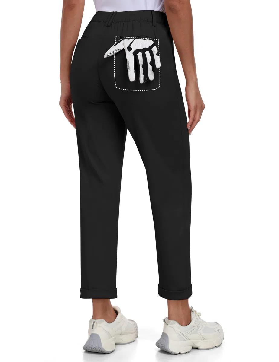MoFiz Pantalon de Golf pour Femme Travail Business Bureau Étirer Pantalons avec Poche