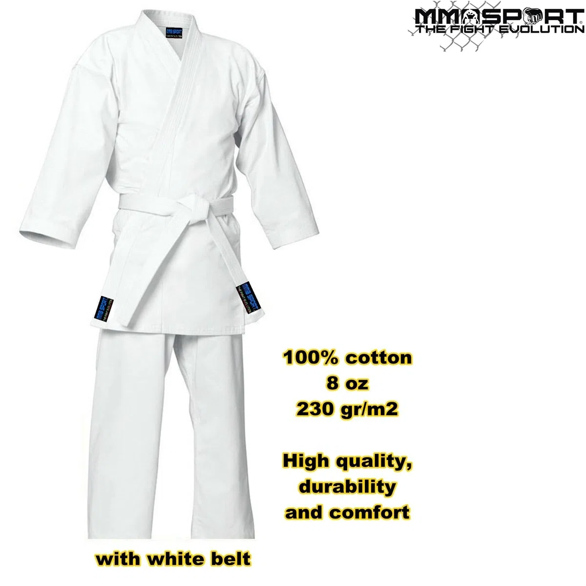 mmasport Kimono Karaté 100 % coton 230 g 8 oz