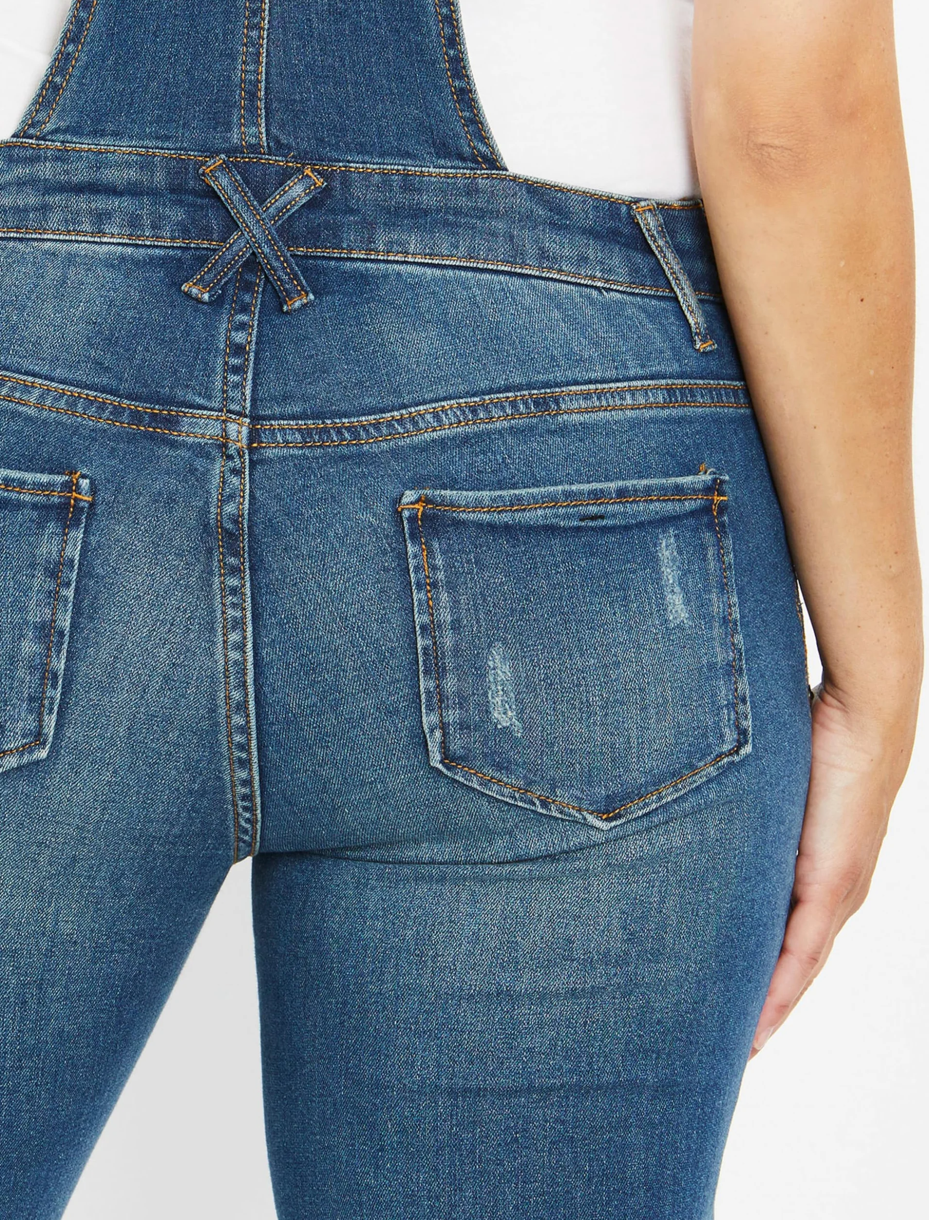 Motherhood Maternity Salopette en Jean Skinny Longueur Cheville avec Empiècement Latéral Jeans Femme (Lot de 1)