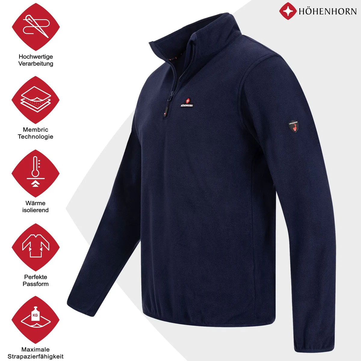 Höhenhorn Skyja Pull en polaire à demi-fermeture Éclair pour homme