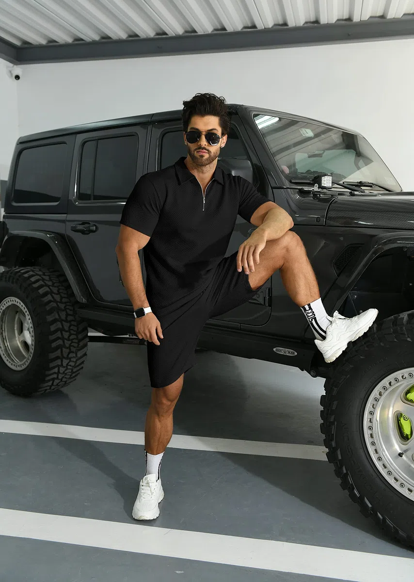 KUYIGO Men's Polo Shirt and Shorts 2-Piece Set Summer Casual Sweat Suits M-3XL