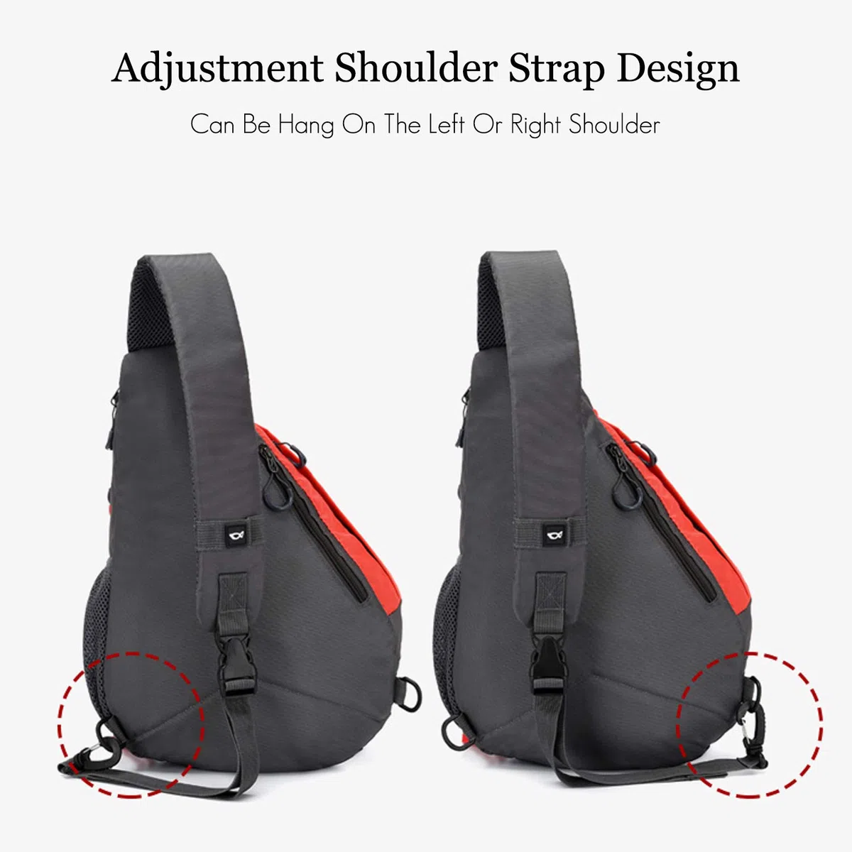 FANDARE Léger Sac de Poitrine Sling Bag Sacoche Bandoulière pour Homme Femme Durable Polyester