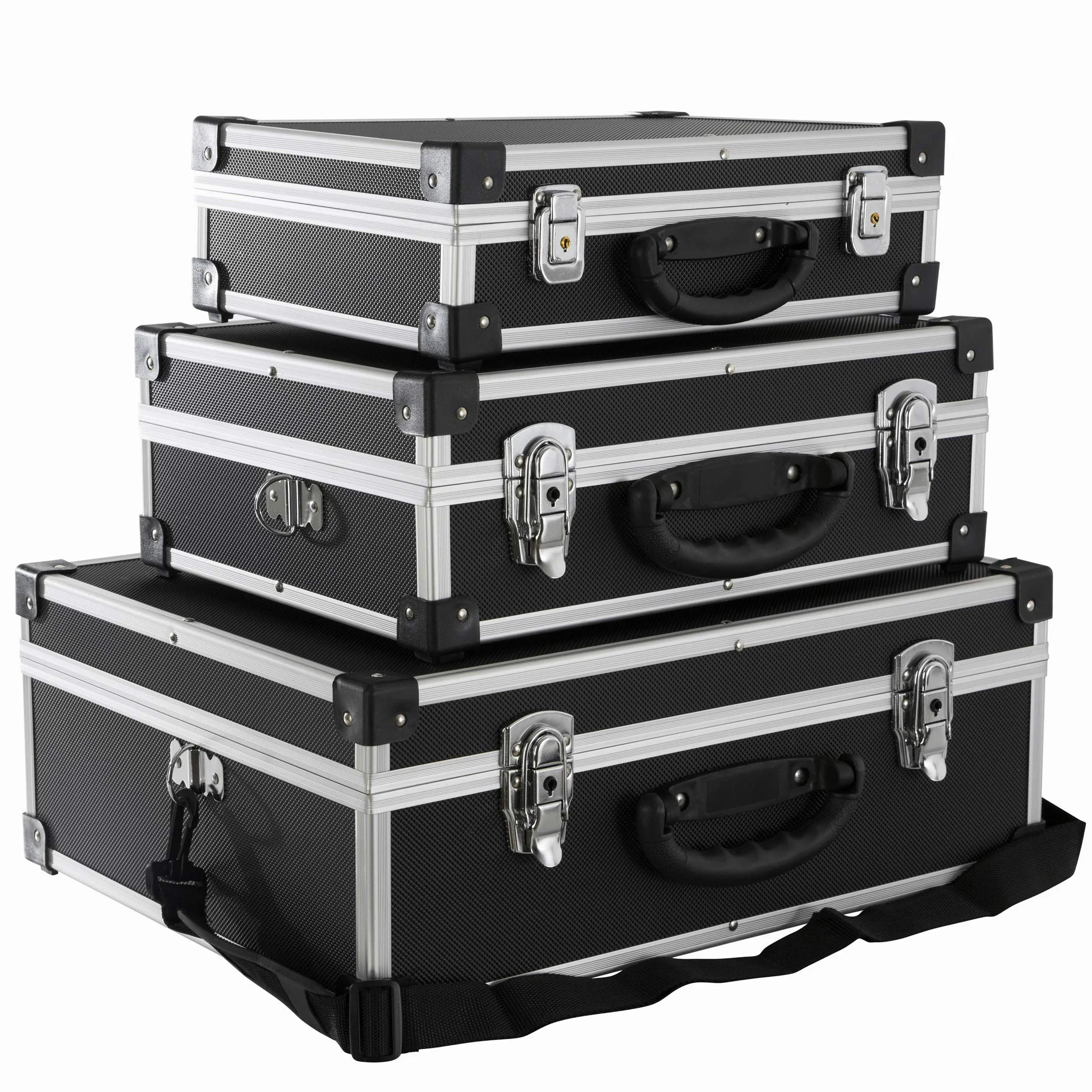 Arebos Lot de 3 valises de rigides | 50L volume total | verrouillable | boîte à outils | rangement | voyage | poignée télescopique