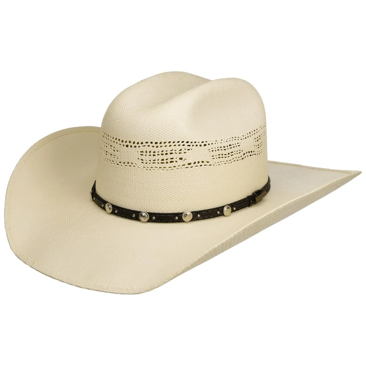 Stetson Ranson Chapeau Western ventile Paille Toyo Protection UV 40+ Bande en Cuir Unisexe Printemps Ete