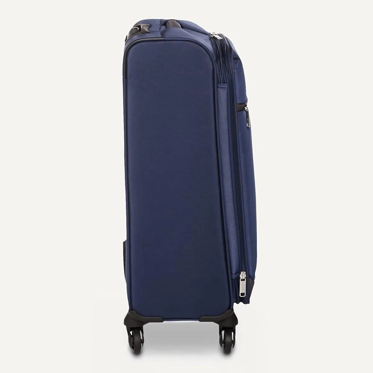 Amazon Basics Grande Valise Souple (76 cm), Avec 4 Roues Pivotantes Multidirectionnelles 360°, Extensible, Poche Zippée et Sangles, Poignée Télescopique, Bleu Marine