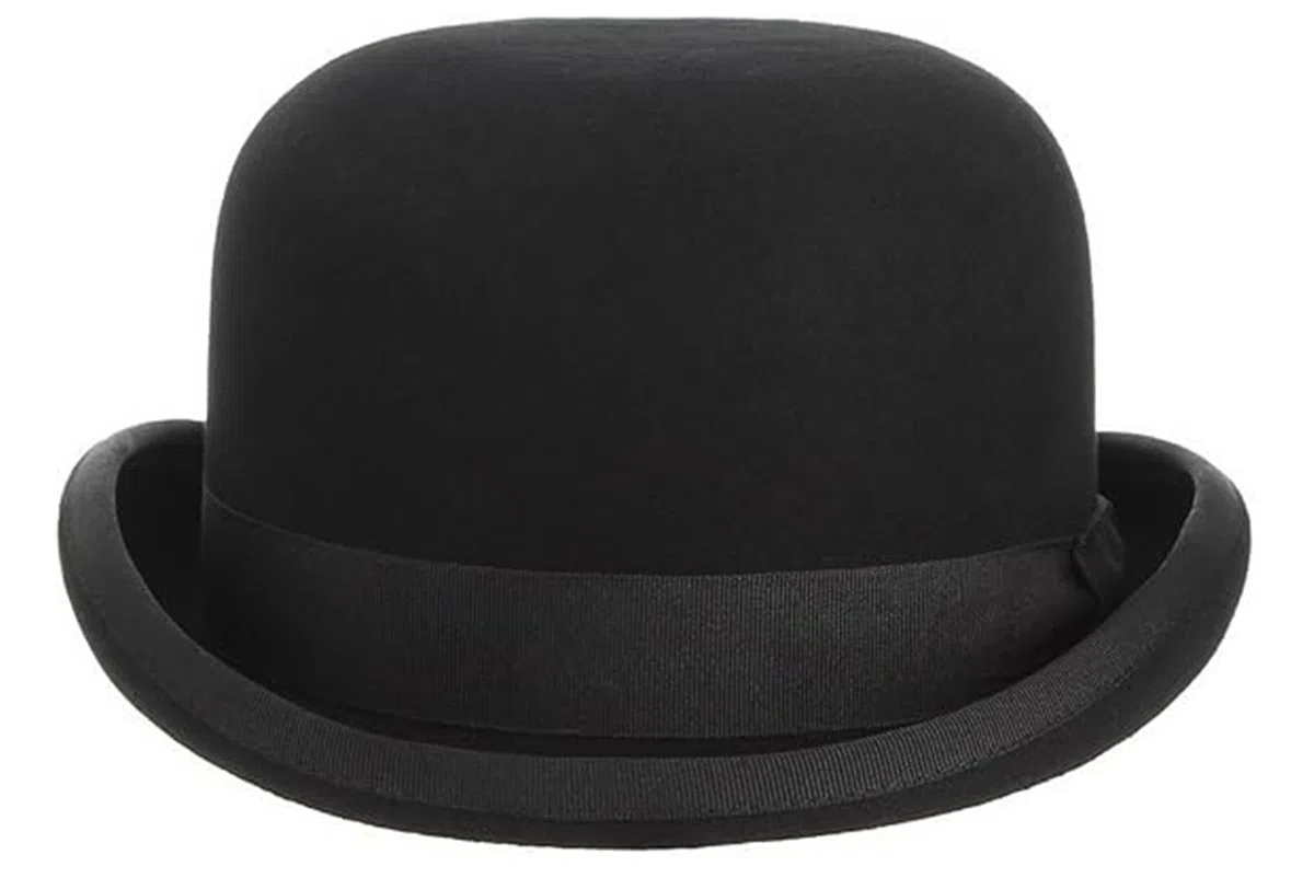 GEMVIE Chapeau Derby Noir en 100% Laine, Chapeau Melon pour Hommes et Femmes, Costumes Vintage