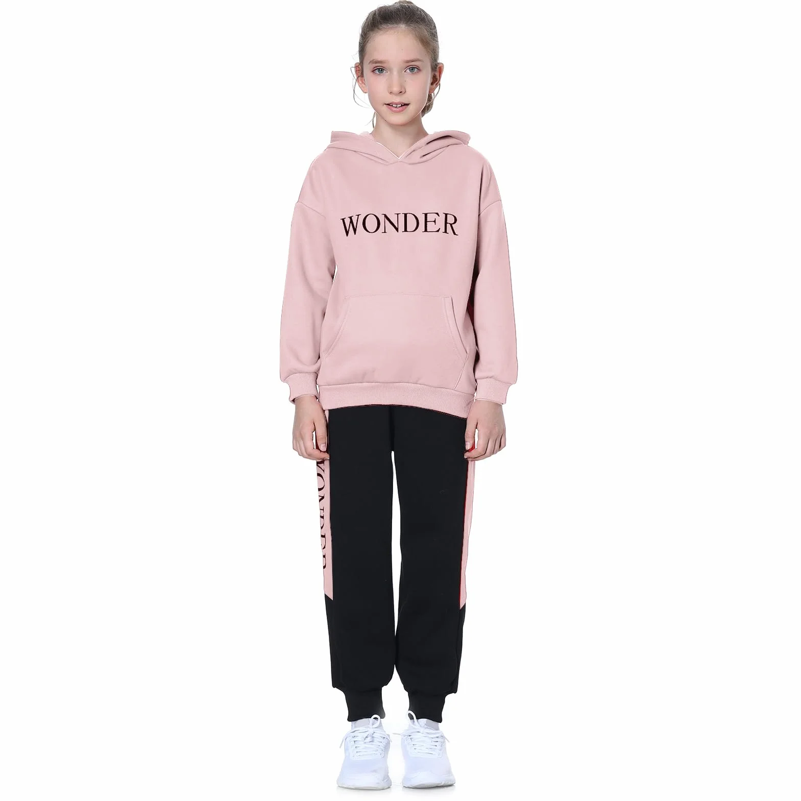 Survêtement Ensemble Fille Costumne Sport Jogging Sweat-Shirt Encapuchonné Pull + Pantalon de Sport Hoodies 2 Pièces Vêtement d'automne Printemps