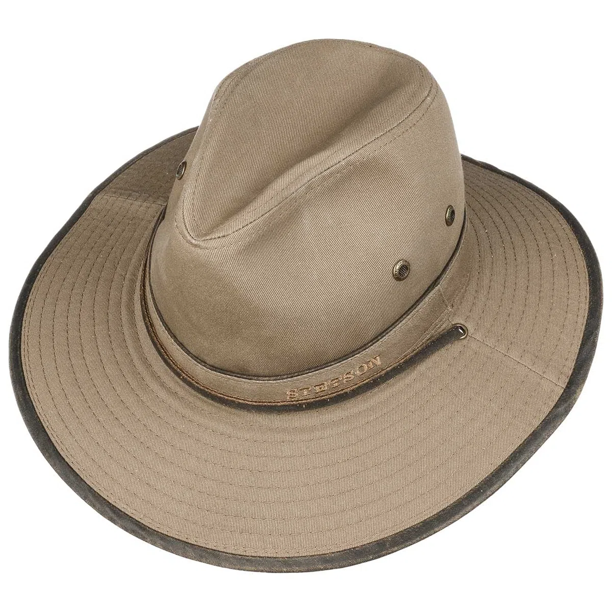 Stetson Chapeau en Coton Tarnell Traveller Femme/Homme - Tissu D'Ete pour Homme avec Doublure, jugulaire Printemps-ete Ete